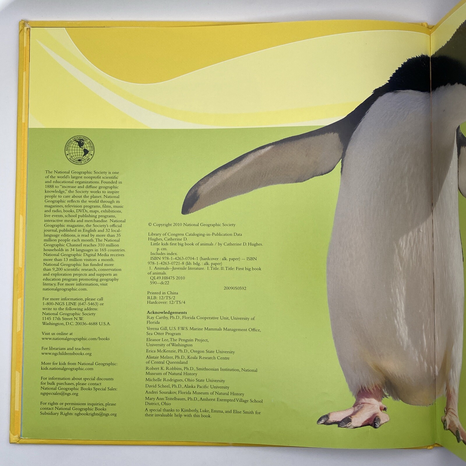 National Geographic Little Kids First Big Book of Animals Catherine D. Hughes HC