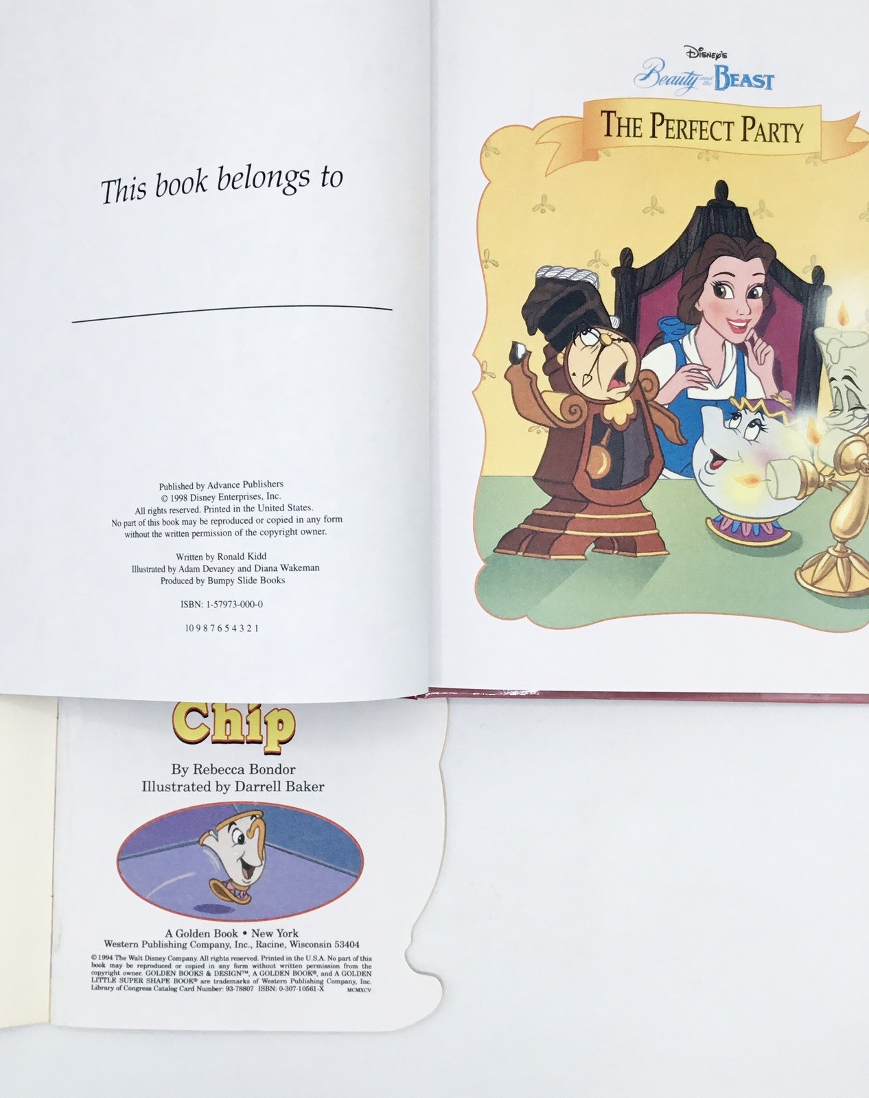 1990s Disney&rsquo;s Beauty and the Beast: HC-The Perfect Party, TPB-A Story for Chip