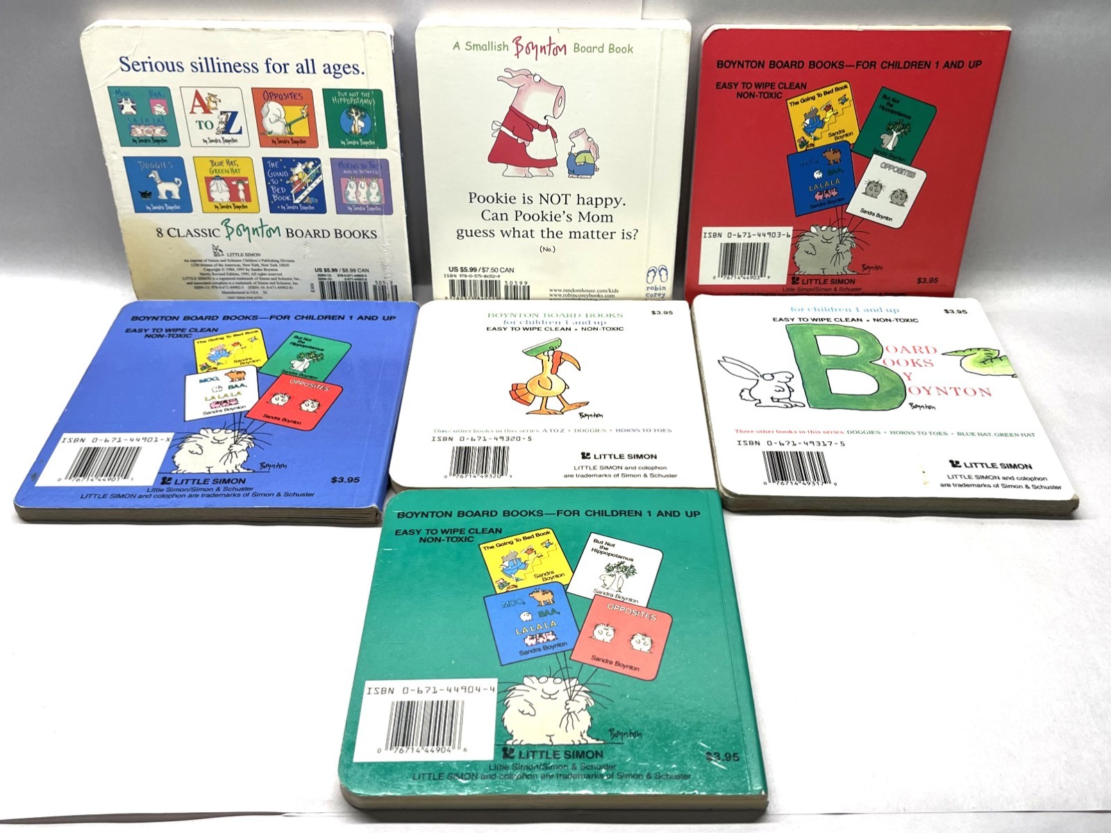 Sandra Boynton Lot 7 Board Books 5 early printings from 1980&rsquo;s, very good cond!