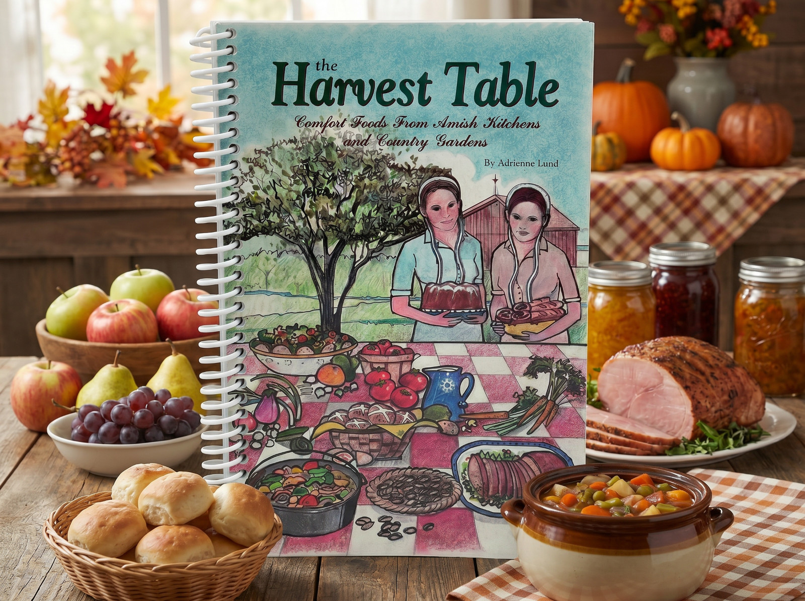Amish Cookbook « Harvest Table » by Adrienne Lund Made in USA