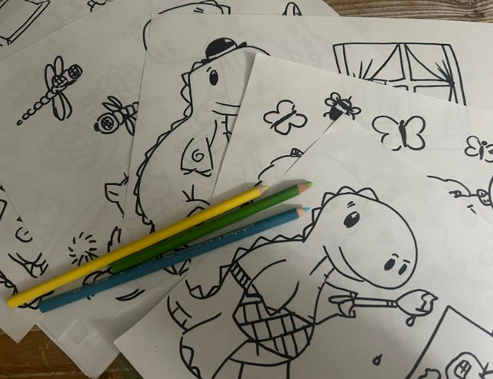 DIGITAL- 2025 Merrick B&W Children&rsquo;s Dinosaur Coloring Book *PRINT REQ&rsquo;D* 26 pgs