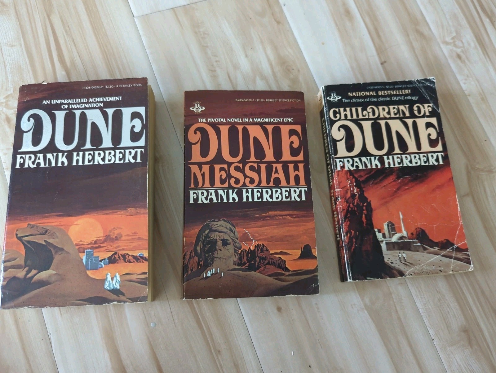 Frank Herbert Lot Dune Trilogy Set 1977 Vintage Science Fiction Paperback