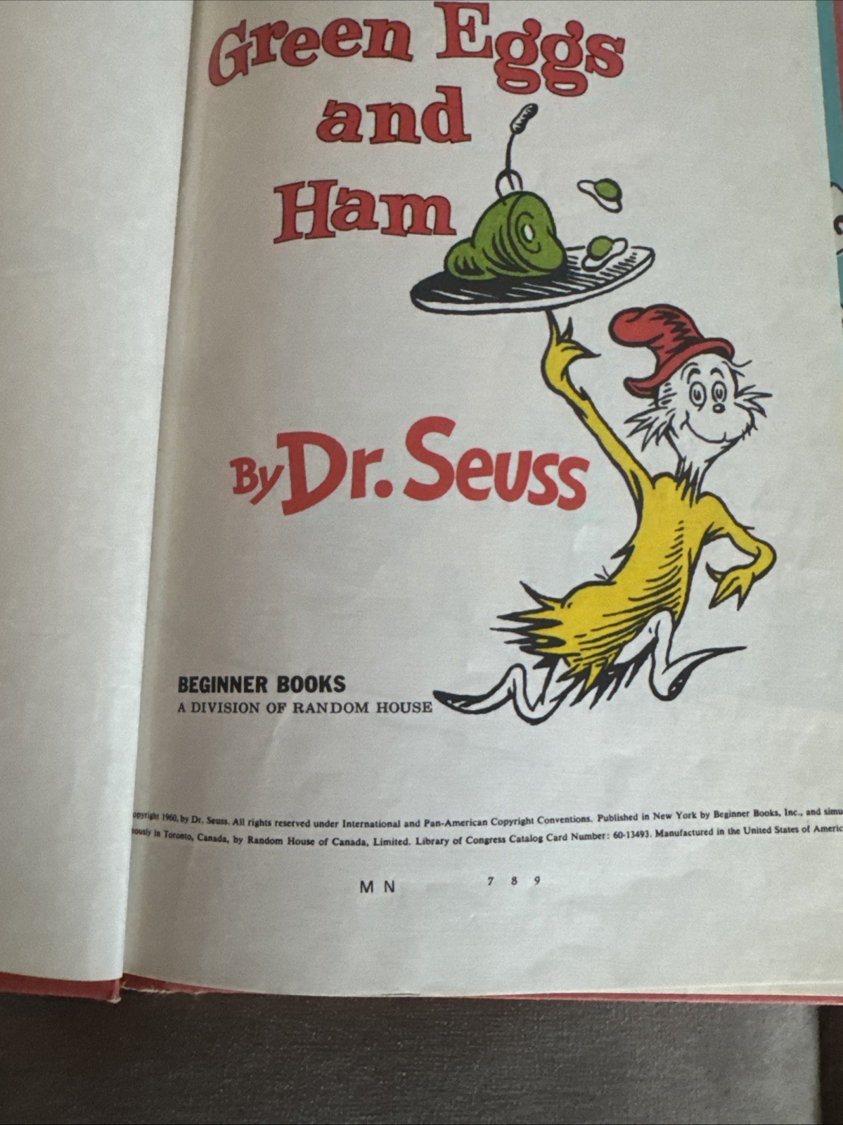 Green Eggs and Ham Dr. Seuss 1960 1st Edition Hardcover Beginner Books