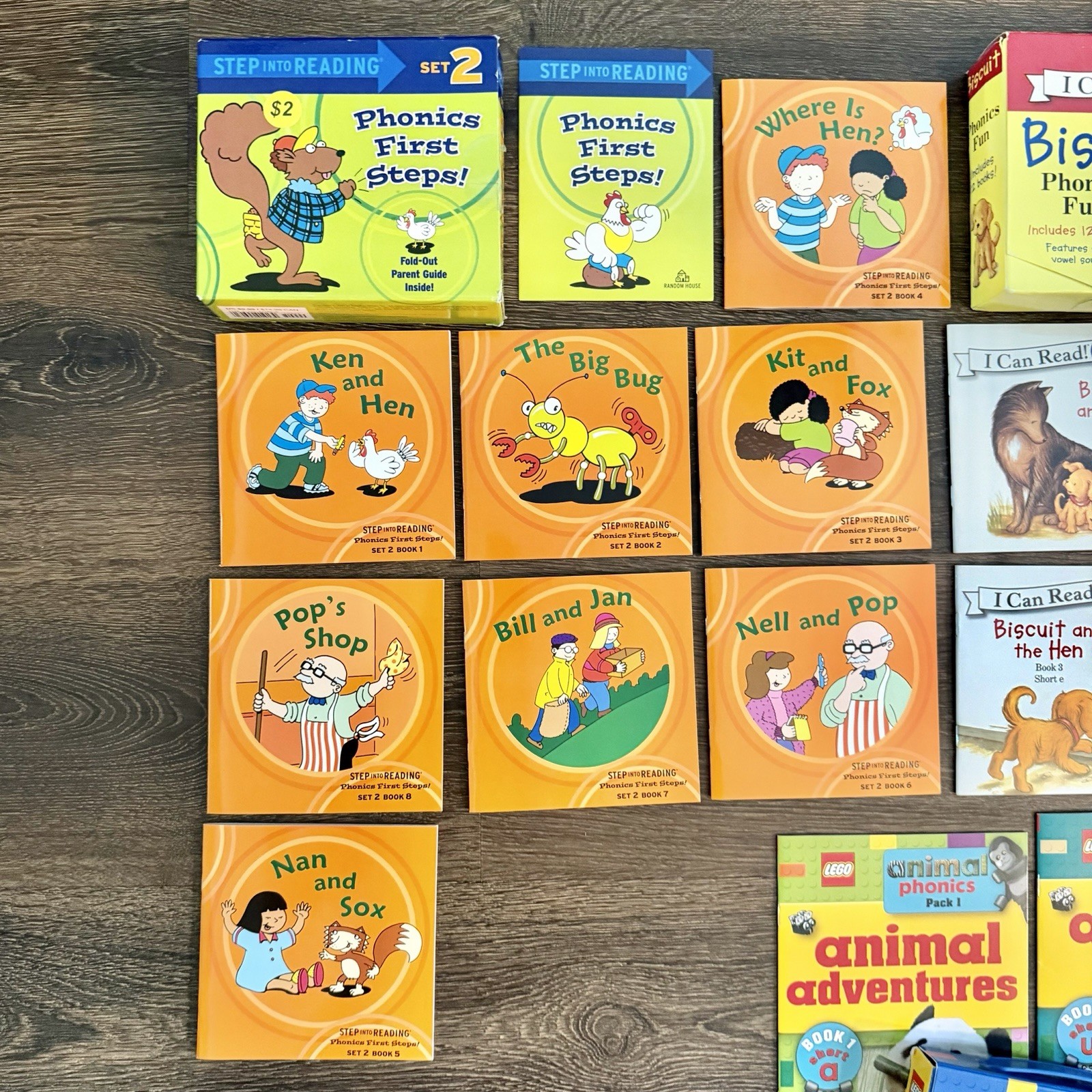 Large Lot Pre Reader & Phonics Book Lot Biscuit I Can Read LEGO Animal Phonics
