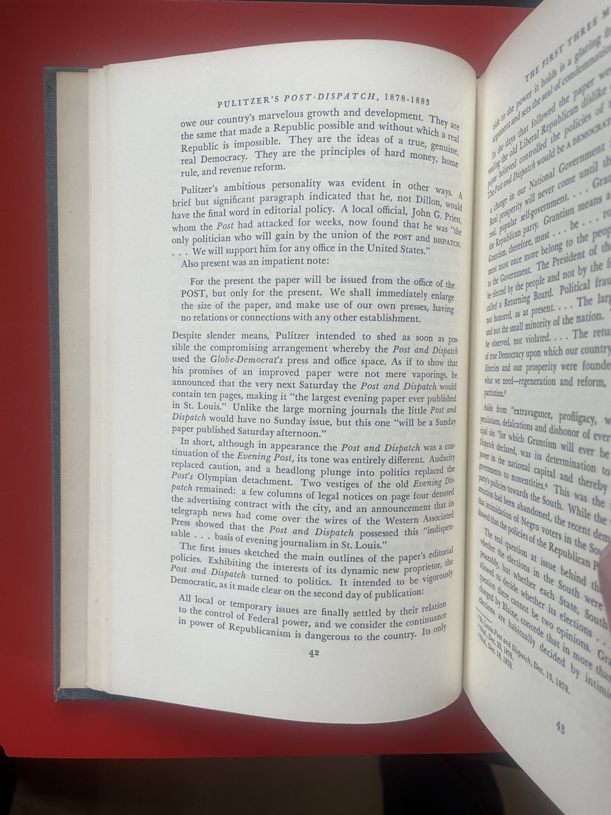 Signed 1st Ed., Pulitzer’s Post-Dispatch 1878-1883, Rammelkamp, HC, VG+, 1967