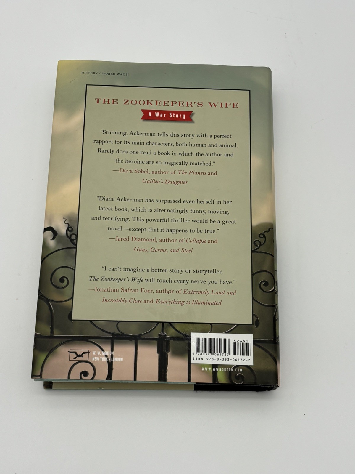 Zookeeper&rsquo;s Wife : A War Story ~ Hardcover Book by Diane Ackerman excellent