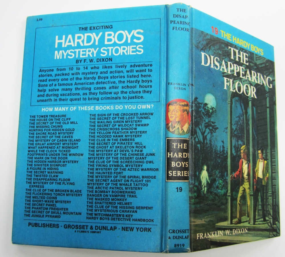Hardy Boys The Disappearing Floor Hardcover Book #19 1977 Print White Multi EP
