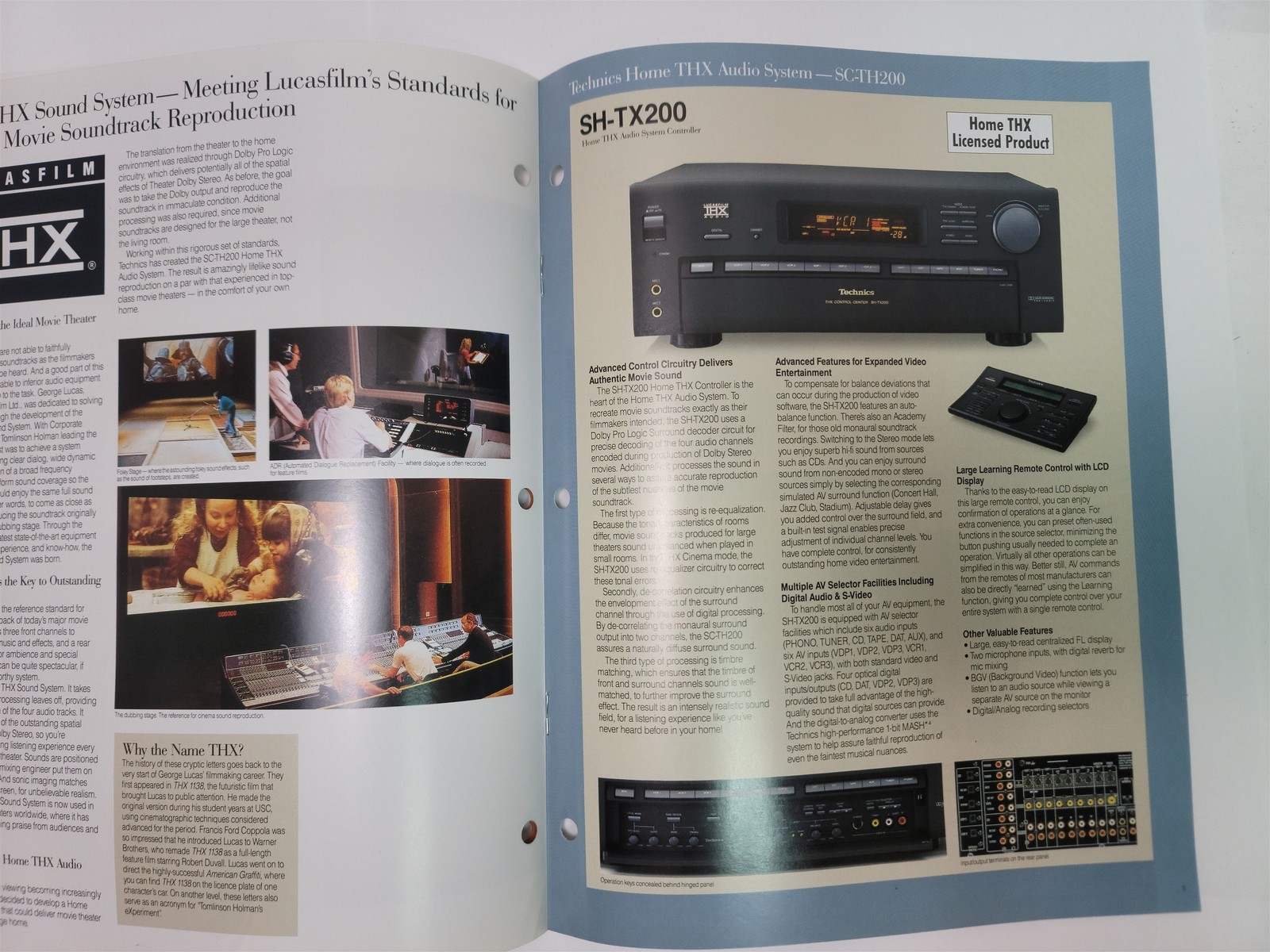1990&rsquo;s Technics SC-TH200 Home THX Audio System Brochure Specs Lucasfilm SH-TX200
