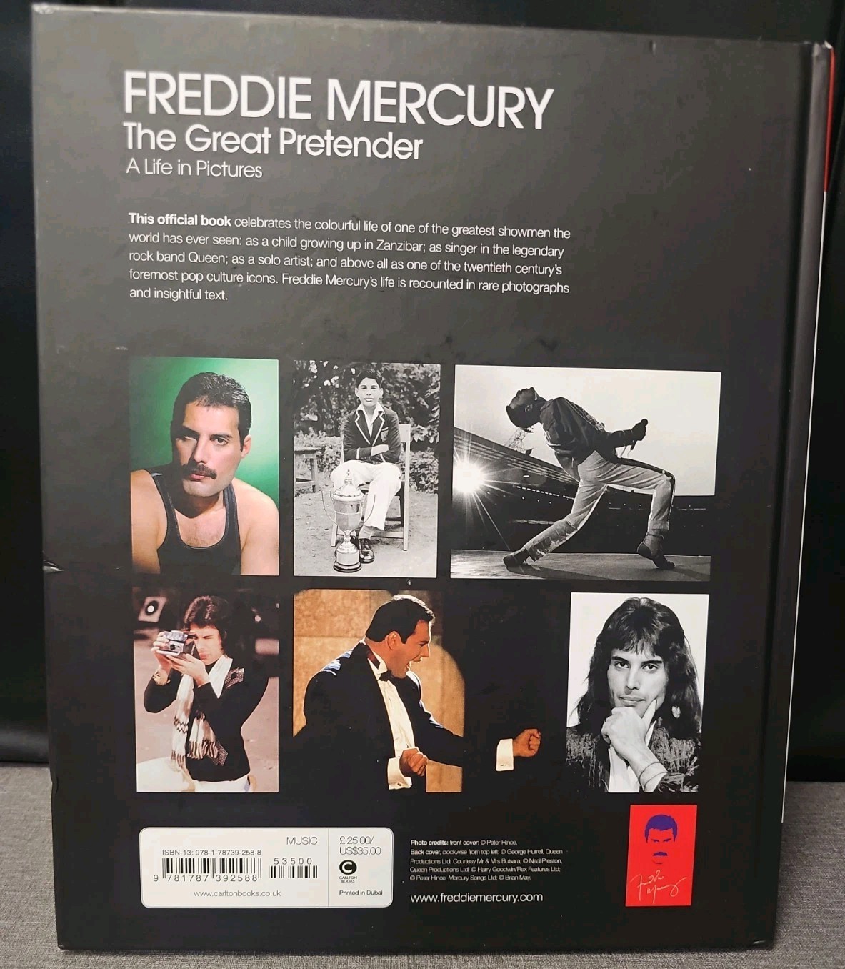 Freddie Mercury – The Great Pretender, a Life in Pictures Hardback Book