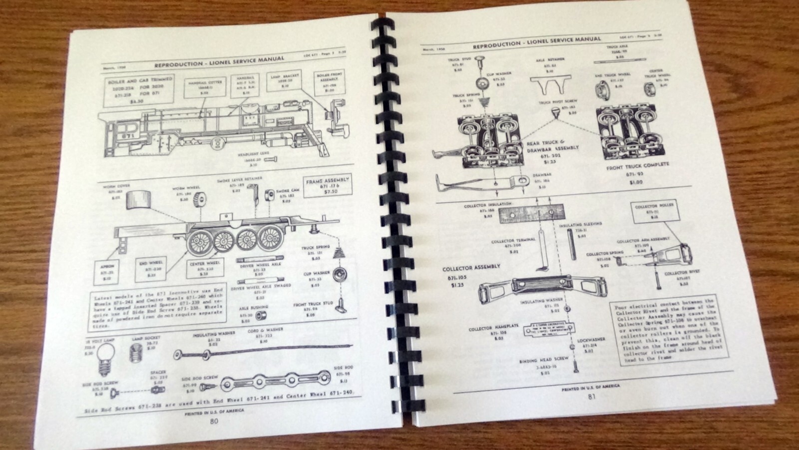 Lionel – Reproduction Factory Service Manuals Bundle of All Four Manuals
