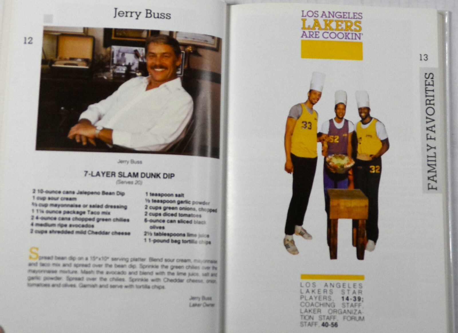 World Champion Los Angeles Lakers Are Cookin&rsquo; Family Cookbook 1985 HC 184 pages