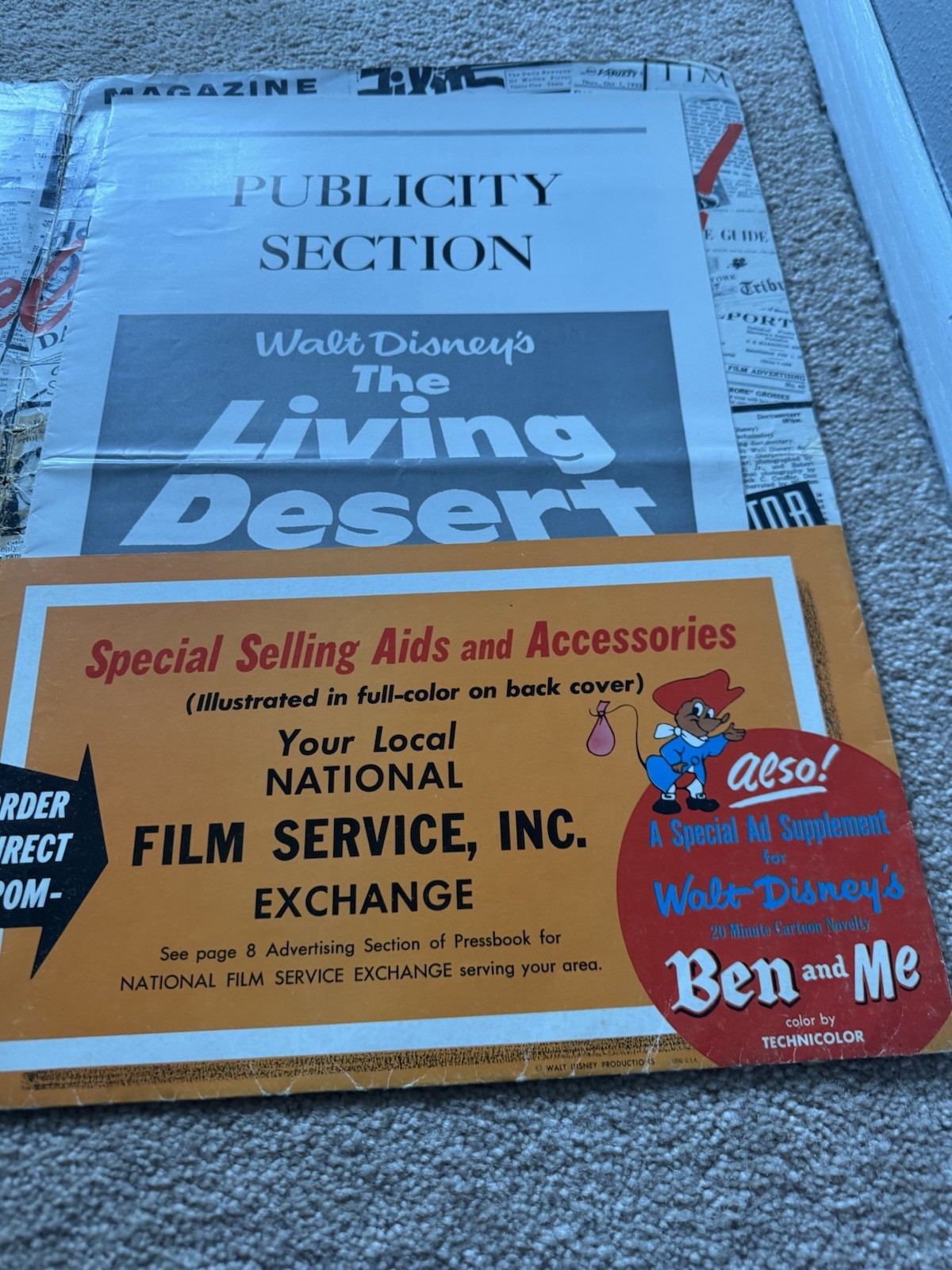 WALT DISNEY&rsquo;S LIVING DESERT 1953 Press Release Special Campaign Book Rare