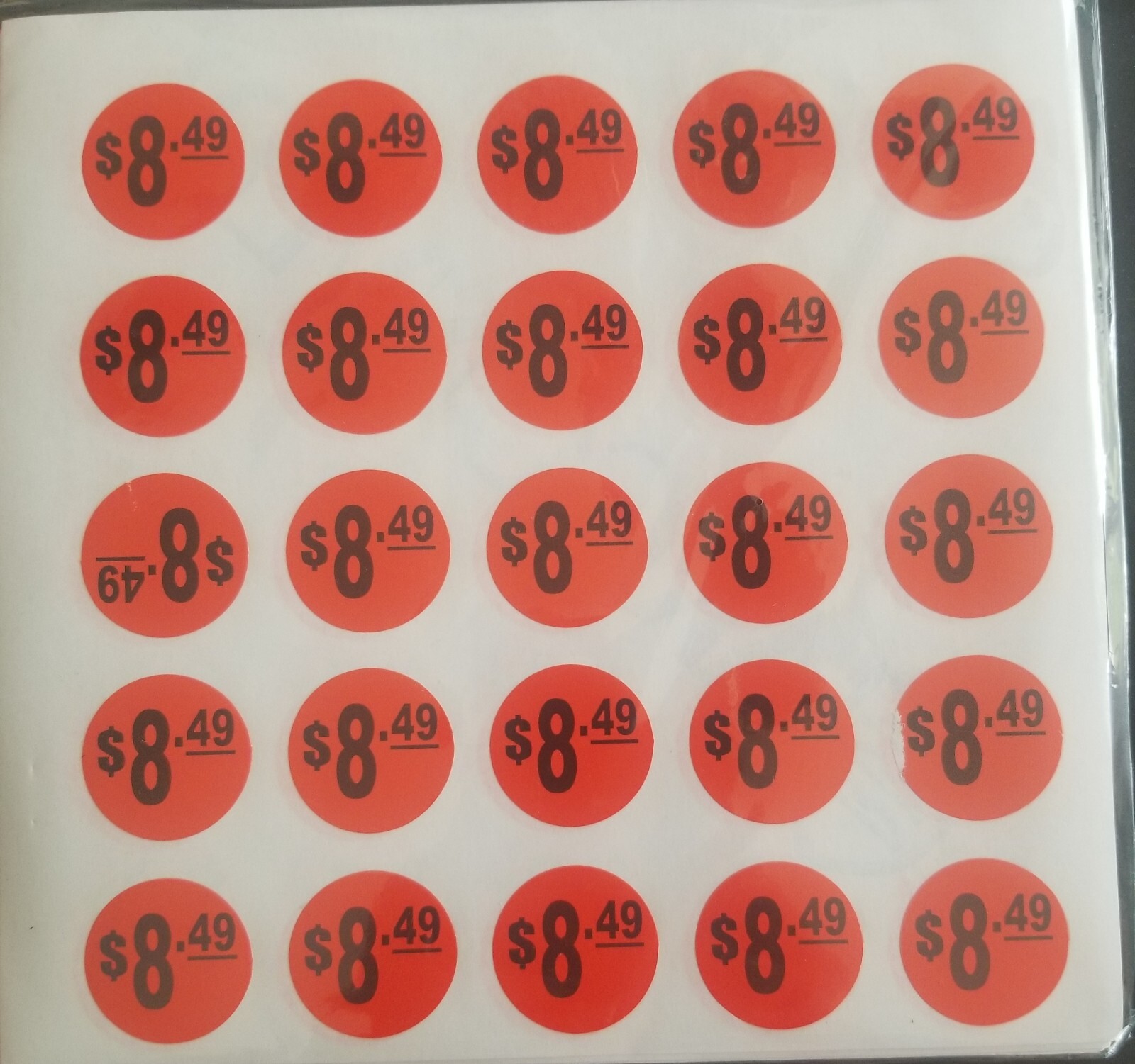PRICE POINT RETAIL LABELS STICKER 500 Labels 1&Prime; Round RED $ 8.49 Retail Price