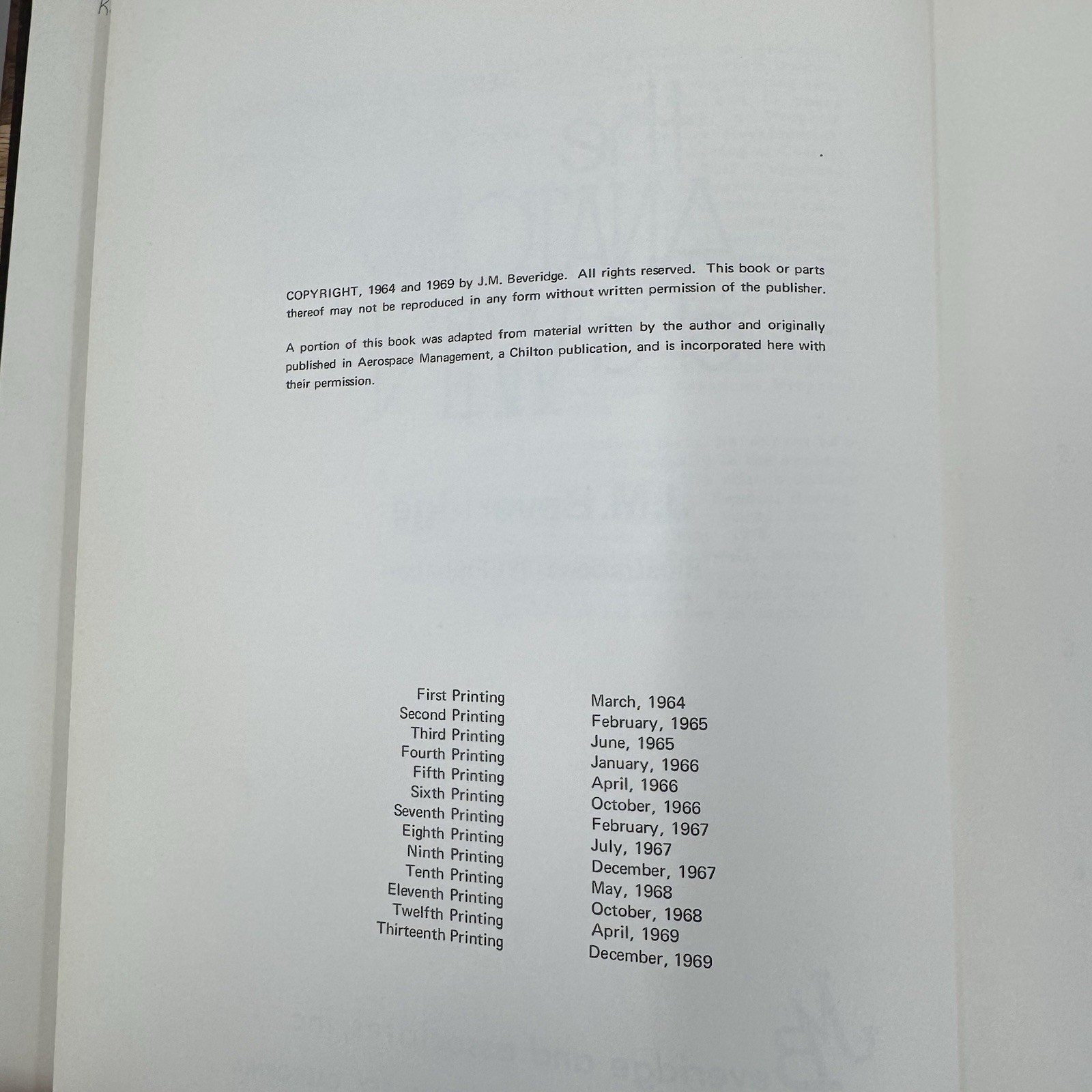 Anatomy of a WIN Aerospace Marketing for Aerospace Management JM Beveridge 1969
