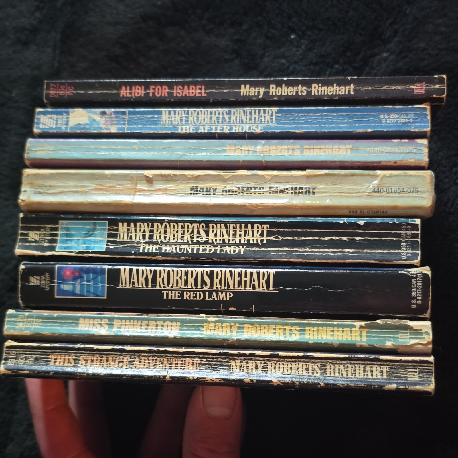 Lot of 8 Vintage Mary Roberts Rinehart Dell Paperback Gothic Mystery Books 60/70