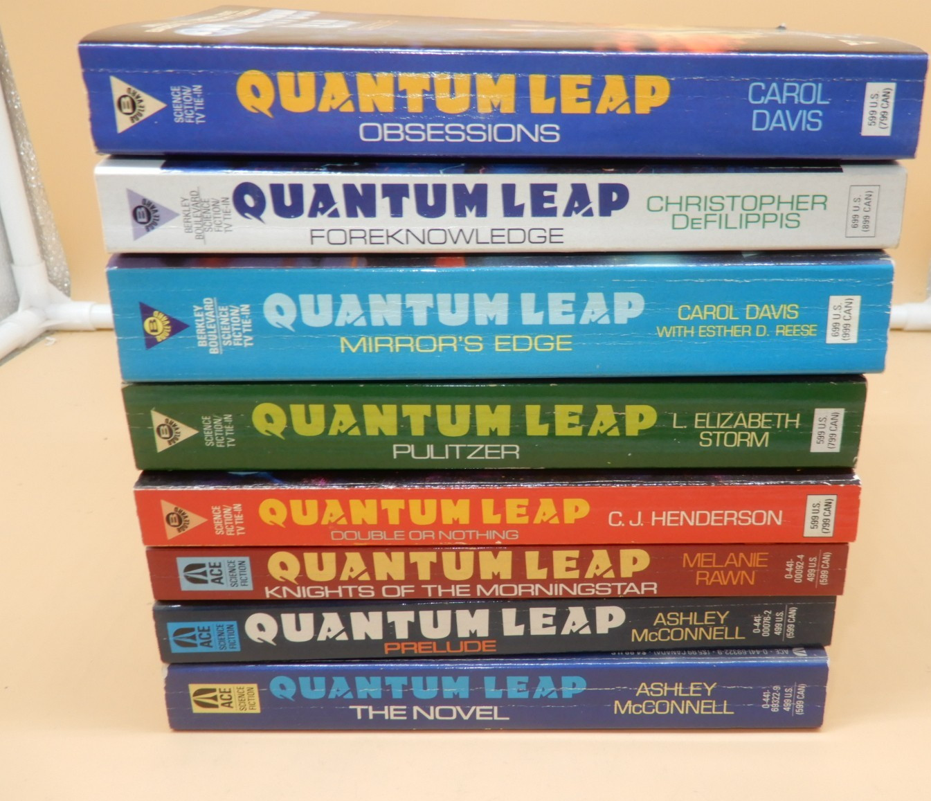 QUANTUM LEAP 8 pb book Lot 1990&rsquo;s TV Tie In 1st Print Novels Ashley McConnell