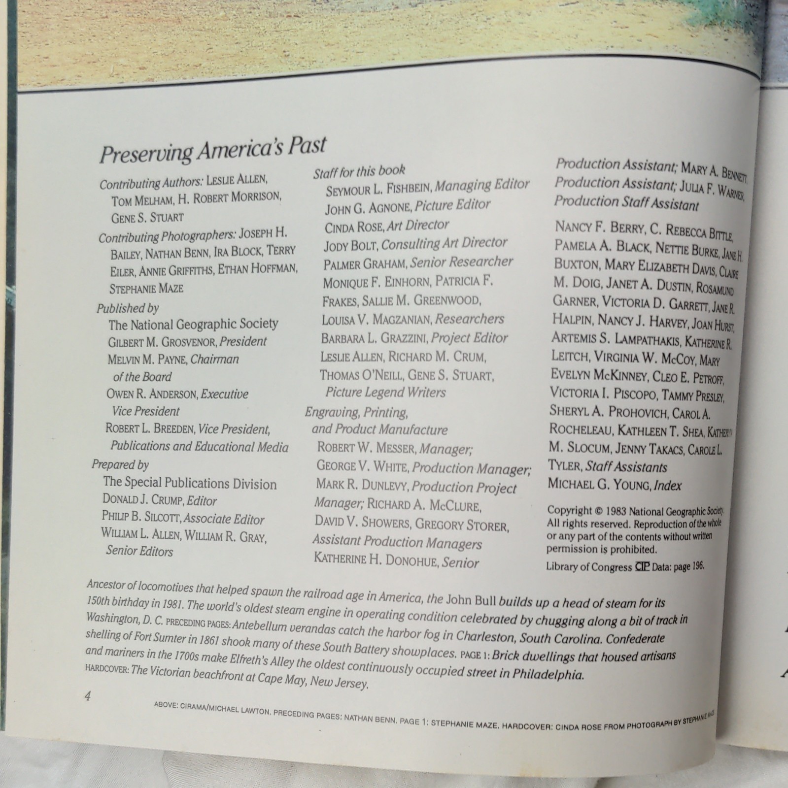 Preserving America&rsquo;s Past Hardcover Illustrated 1983 National Geographic Society