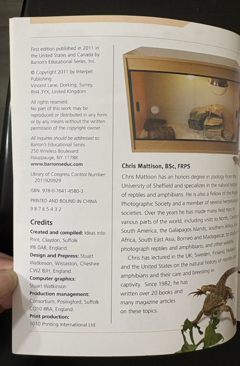 Barron&rsquo;s Mini Encyclopedia Bearded Dragons Chris Mattison Paperback 2011 Illus