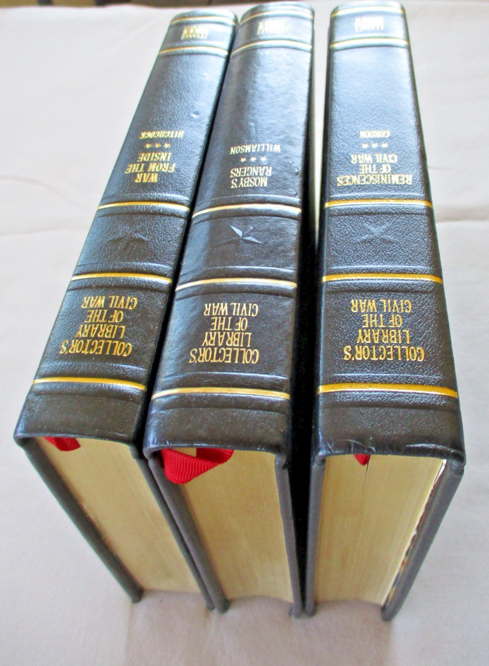 Time Life COLLECTOR&rsquo;S LIBRARY OF THE CIVIL WAR 3 Volume HC Set LEATHER Nice!