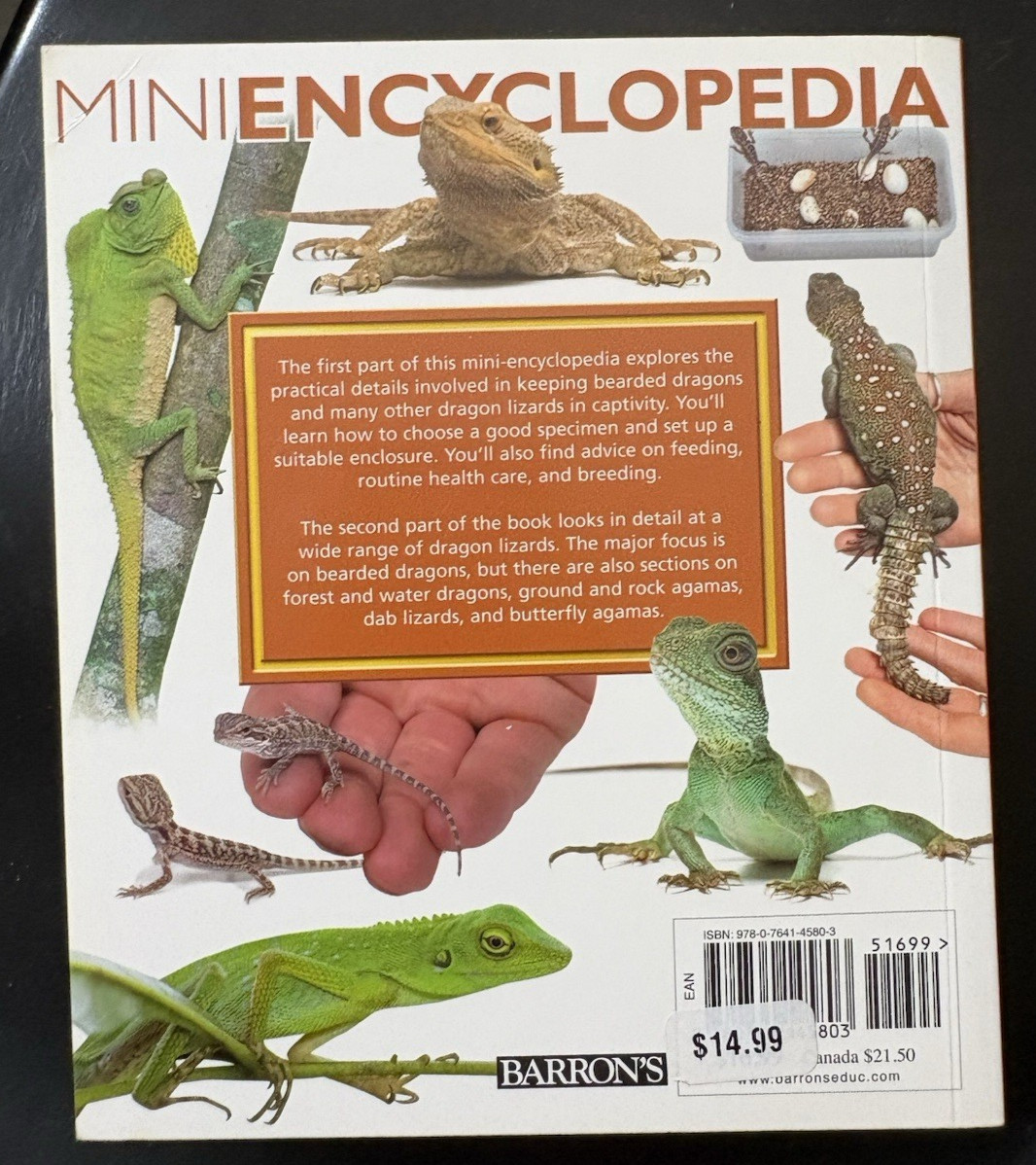 Barron&rsquo;s Mini Encyclopedia Bearded Dragons Chris Mattison Paperback 2011 Illus