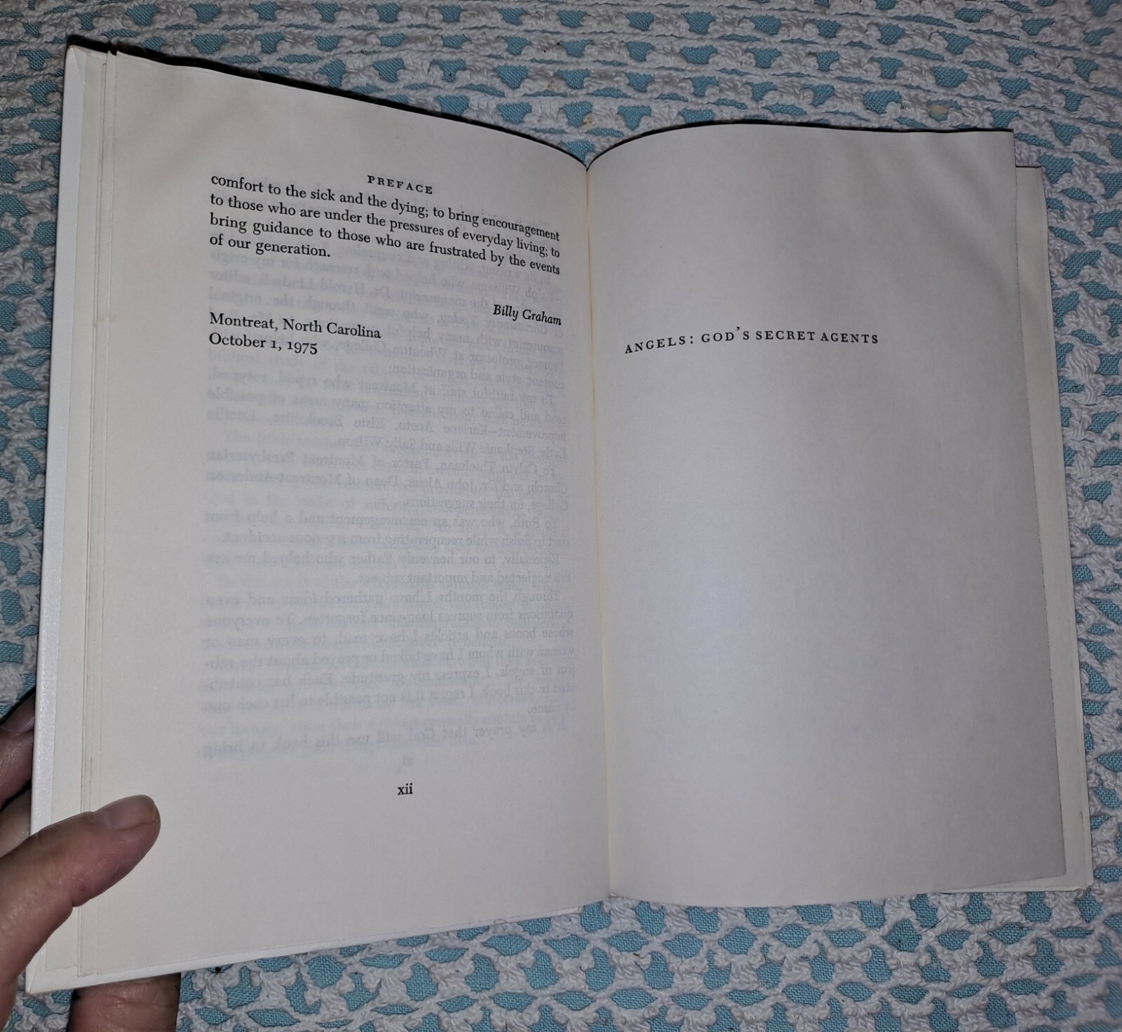 Angels: God&rsquo;s Secret Agents by Billy Graham, 1975 (1st Edition), HC, 175 pages