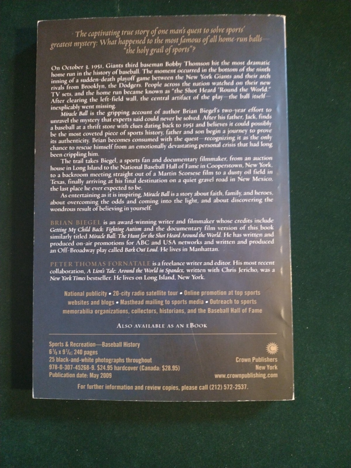 Miracle Ball by Brian Biegel (Tpb 2009) 1st Edition Uncorrected Proof CROWN Pub