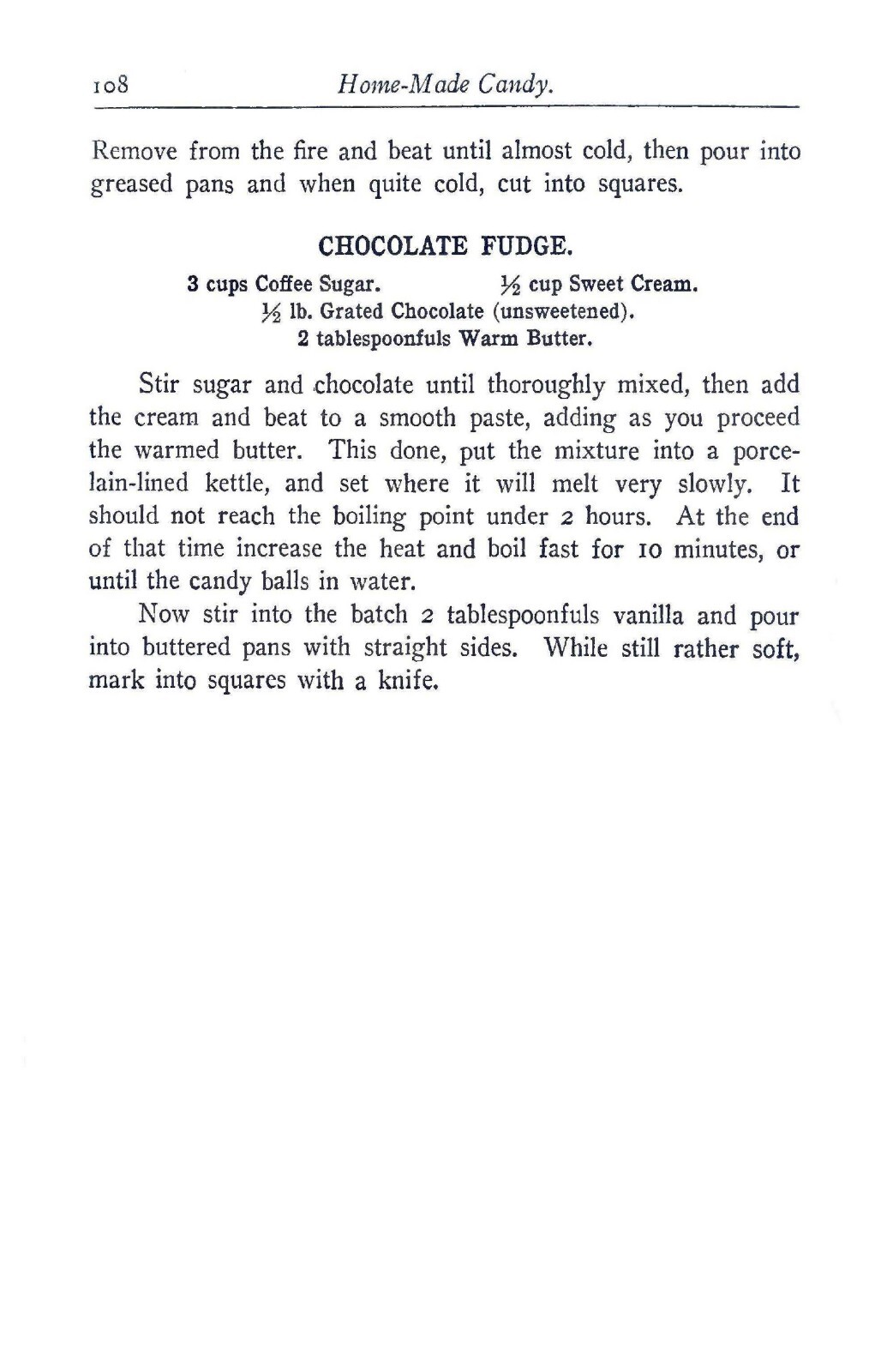 Homemade Ice Cream And Candy Cook Book « 1908 » 108 Pages