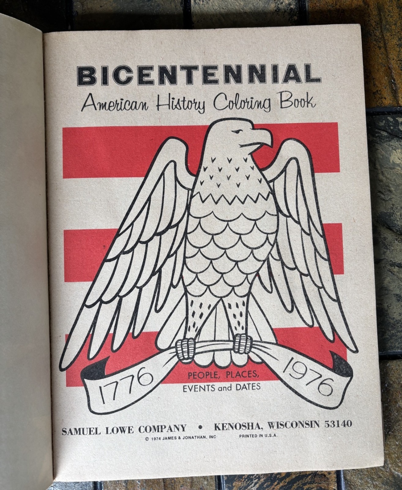 Vintage 1970&rsquo;S BICENTENNIAL 1776 – 1976 AMERICAN HISTORY COLORING BOOK unused