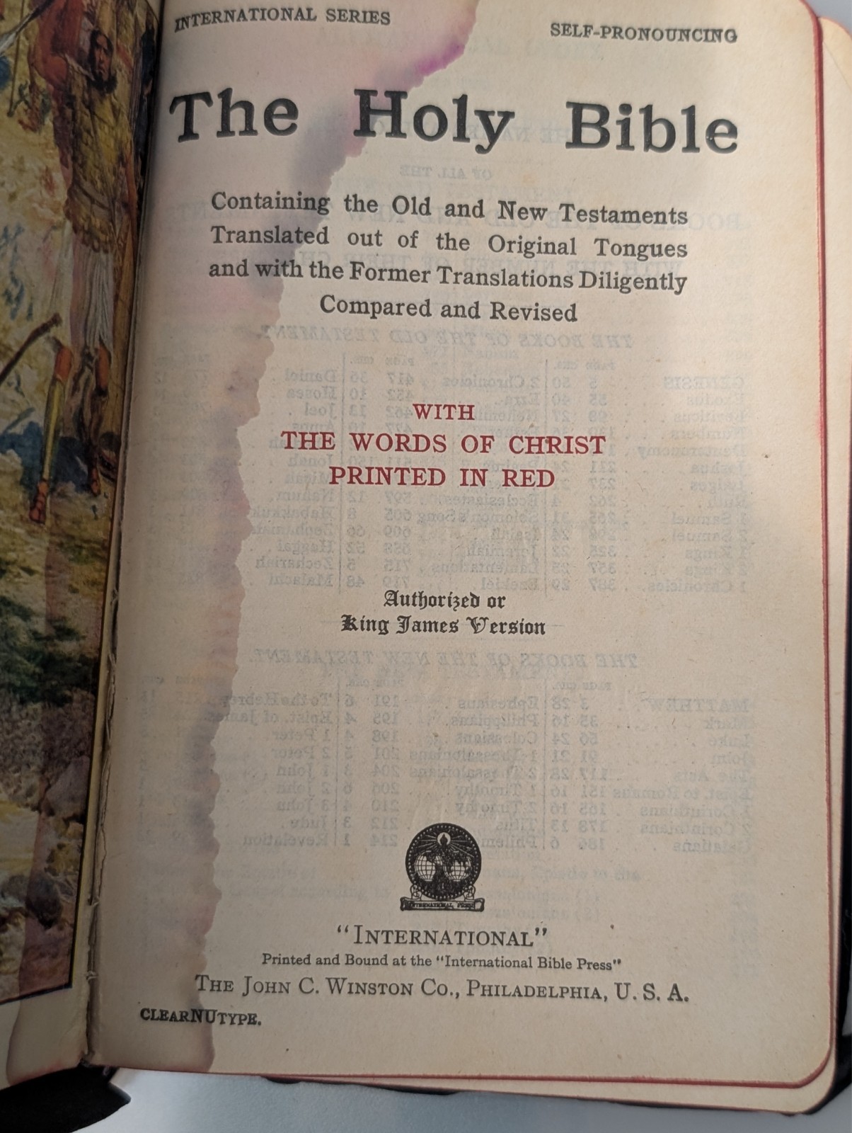 Vintage Holy Bible Illustrated With the Words of Christ Printed in Red (1940&rsquo;s)