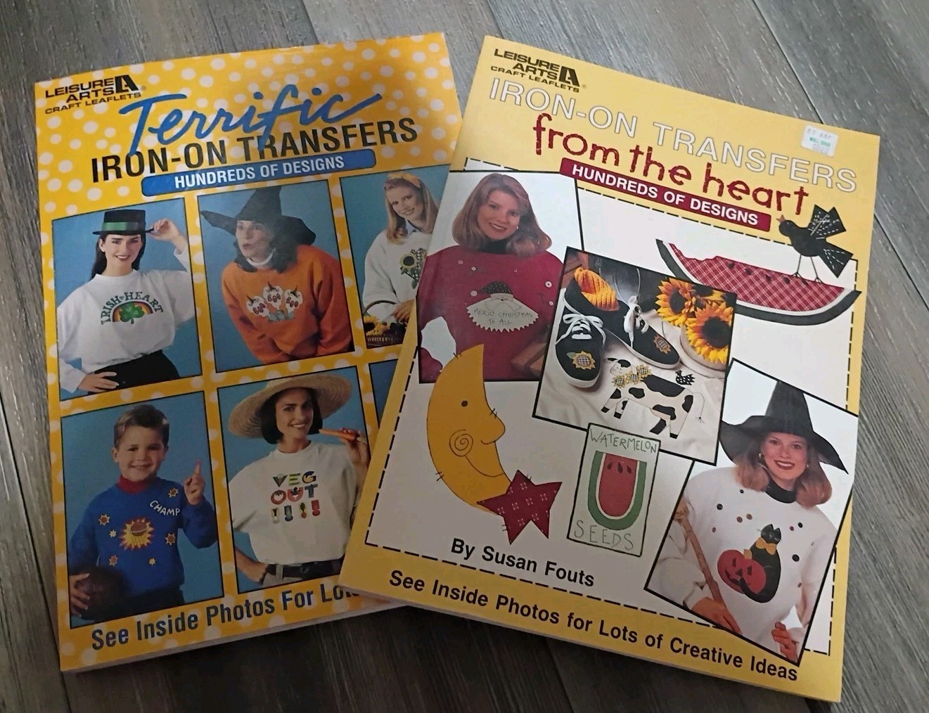 Vintage 1994 Y2K Lot Of 2 Books 100&rsquo;s Of Iron-on Transfers Halloween Christmas