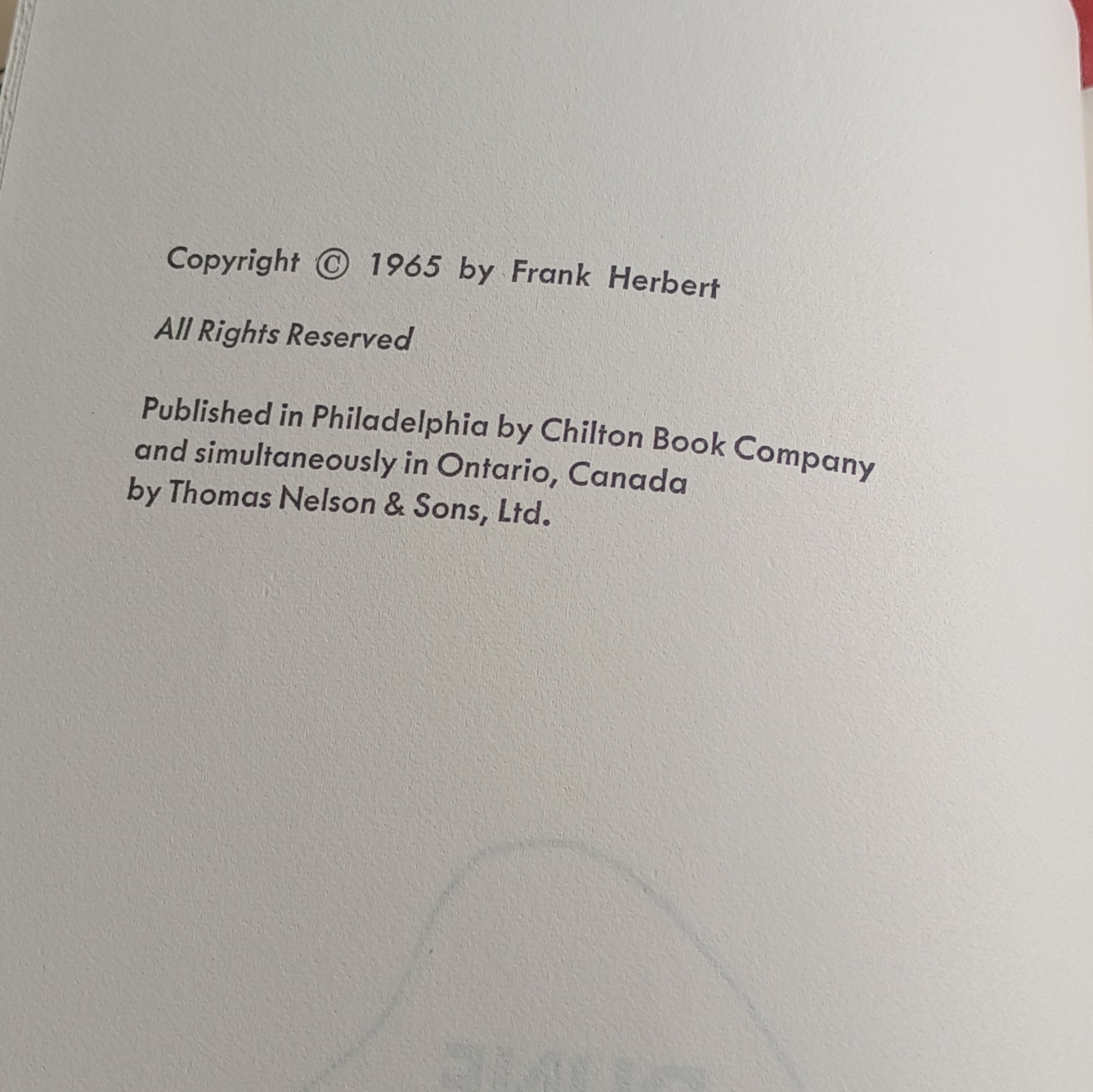 Frank Herbert Dune HCDJ Sci-Fi Chilton 1965 Book Club Ed R45