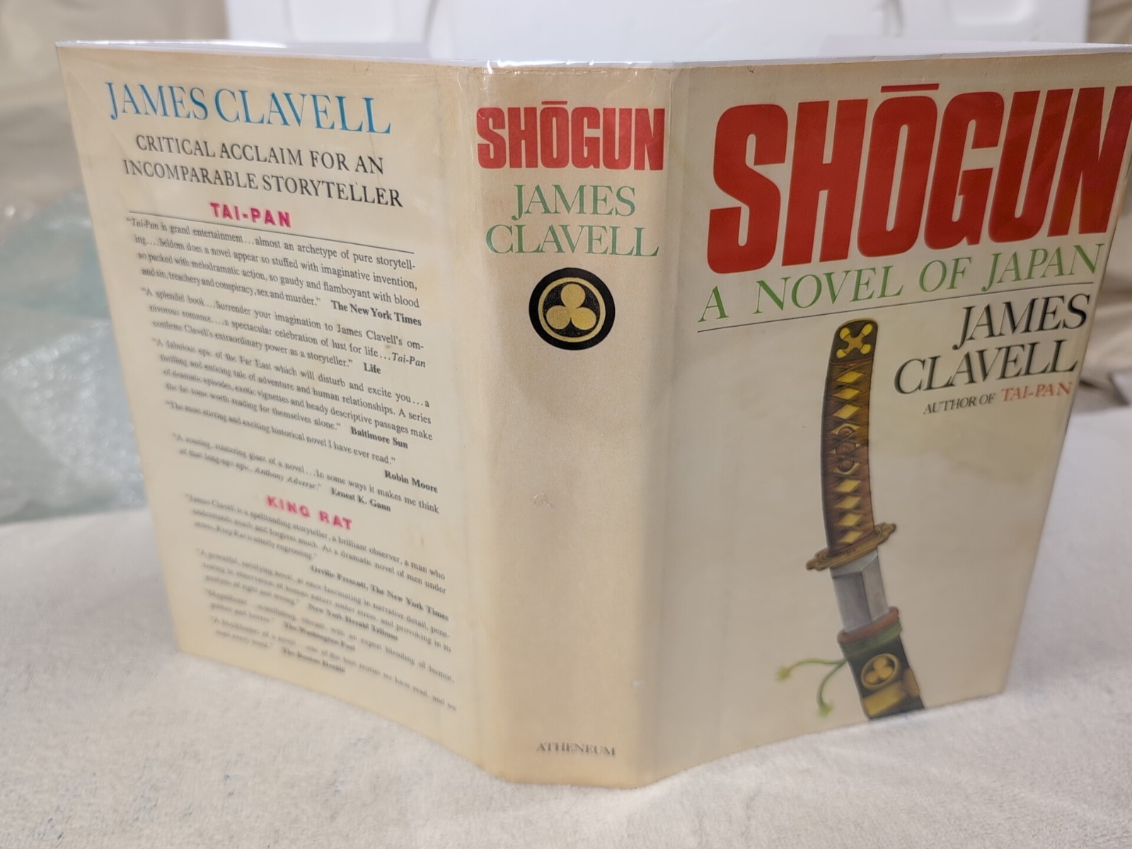 🥇True 1st SHOGUN by James Clavell (1975 Atheneum) 1st Printing + Custom Mylar!!