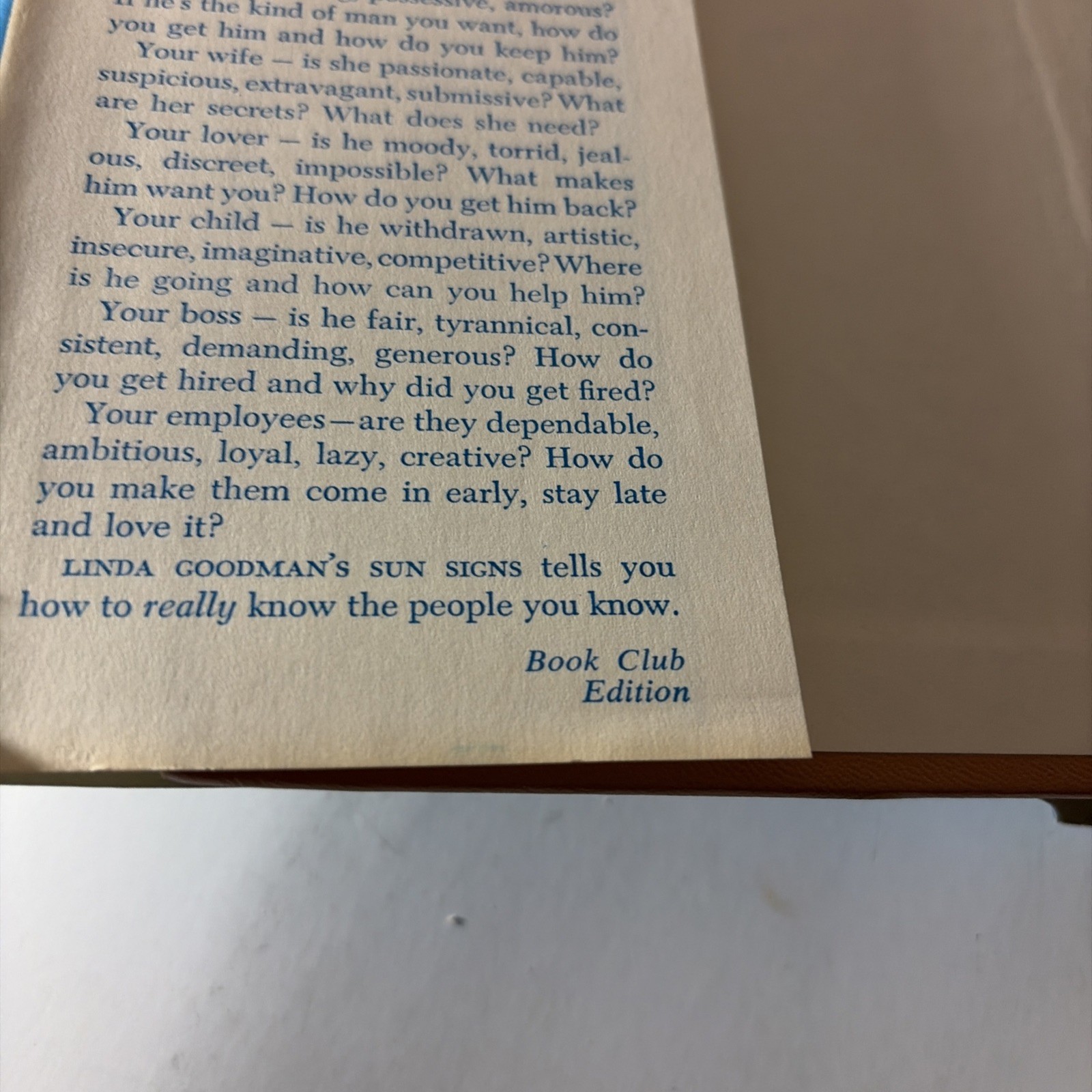 Linda Goodman&rsquo;s Sun Signs Hardcover/DJ 1968 Book Club Edition Astrology
