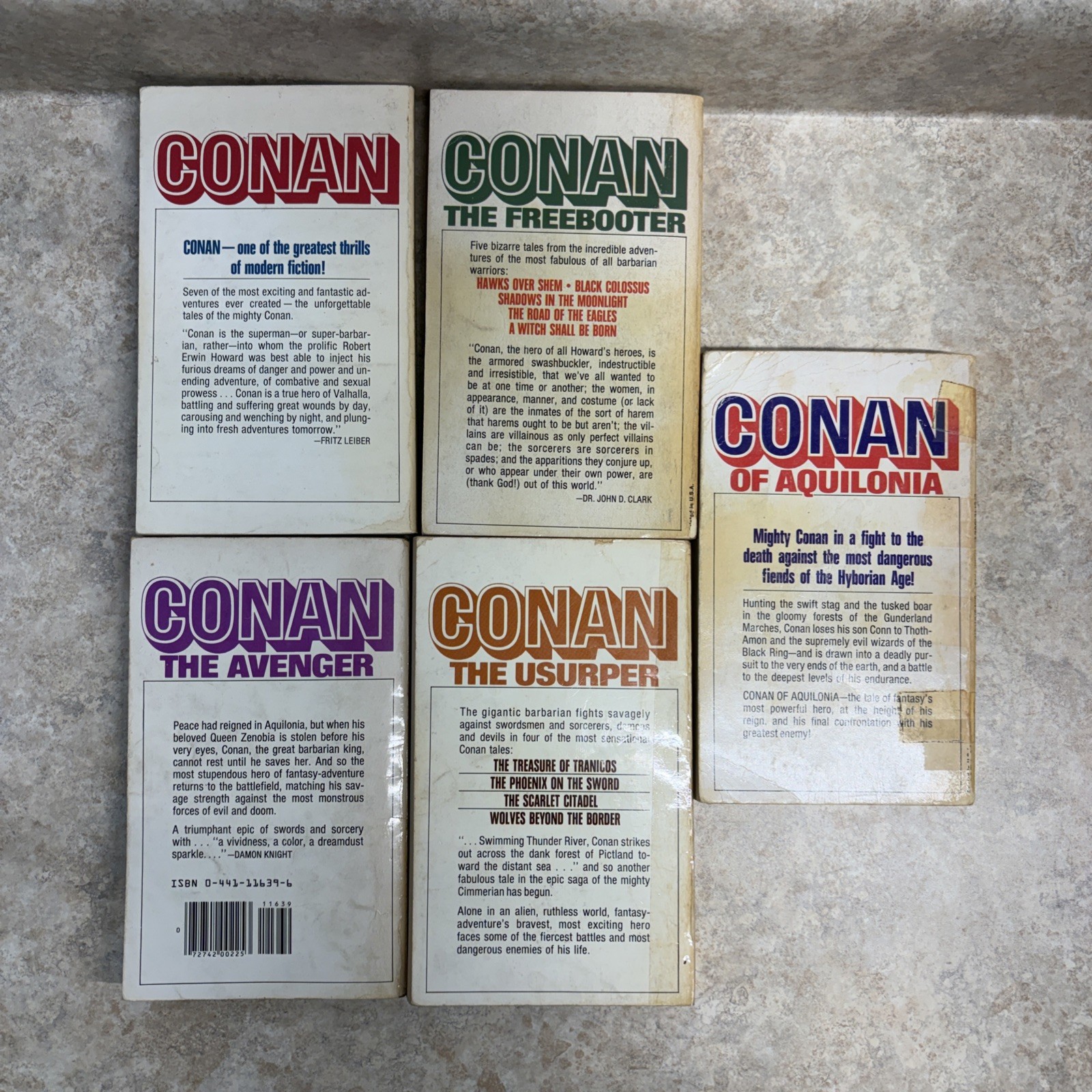 Conan the Barbarian Vintage Paperback Book Lot Robert E Howard Ace 1,3,8,10,11