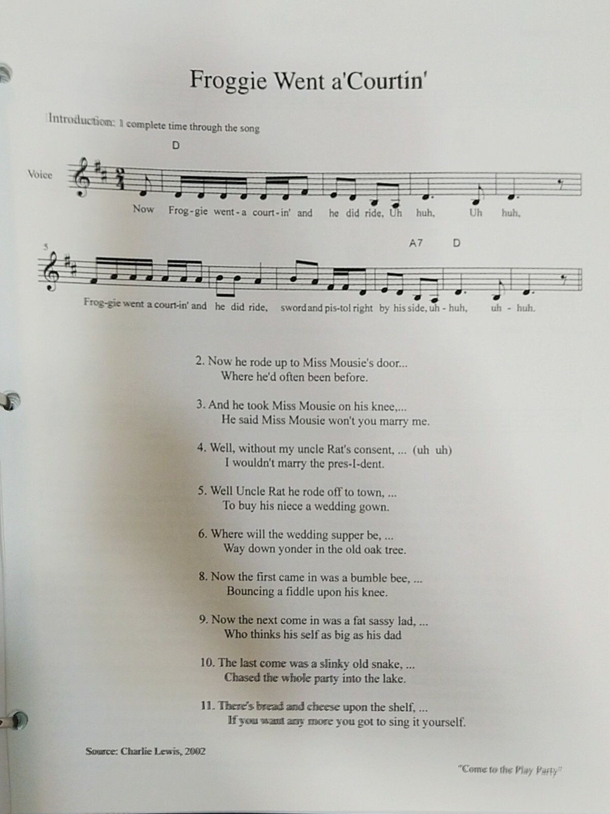 MUSIC EDUCATION: Come To The Play Party A Folk Musical Elementary Students Ogden