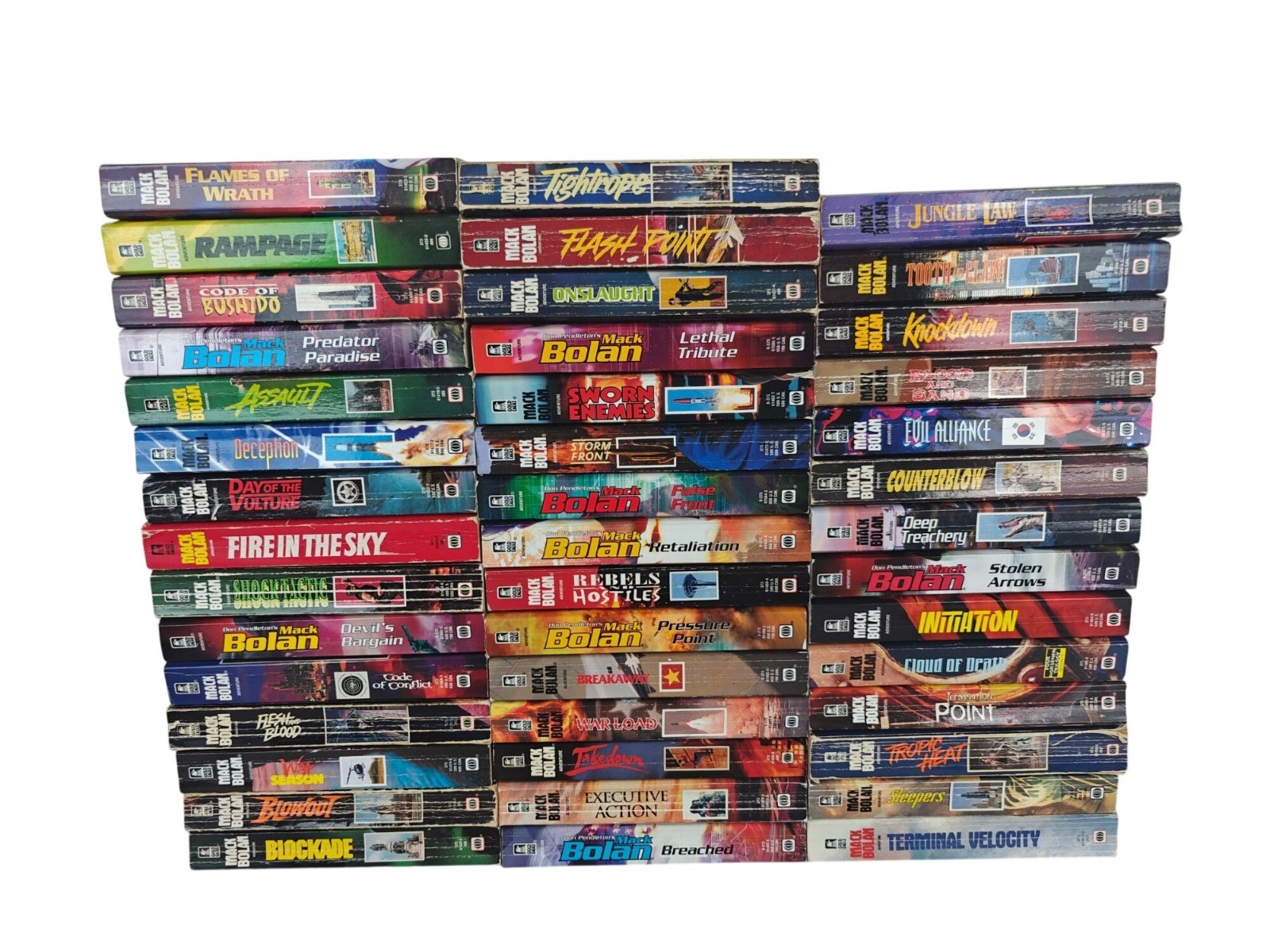 Don Pendleton&rsquo;s Mack Bolan Lot Of 44 Mass Market Paperbacks Vintage Action