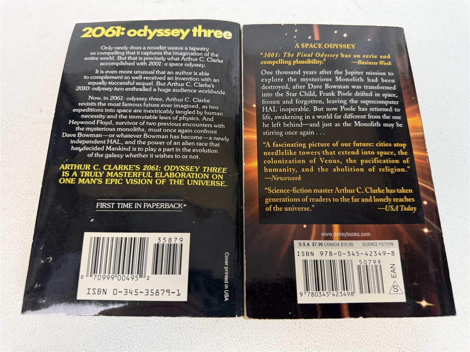 Arthur C Clarke Lot All 4 2001 A Space Odyssey 2010 2061 3001 Final Odyssey