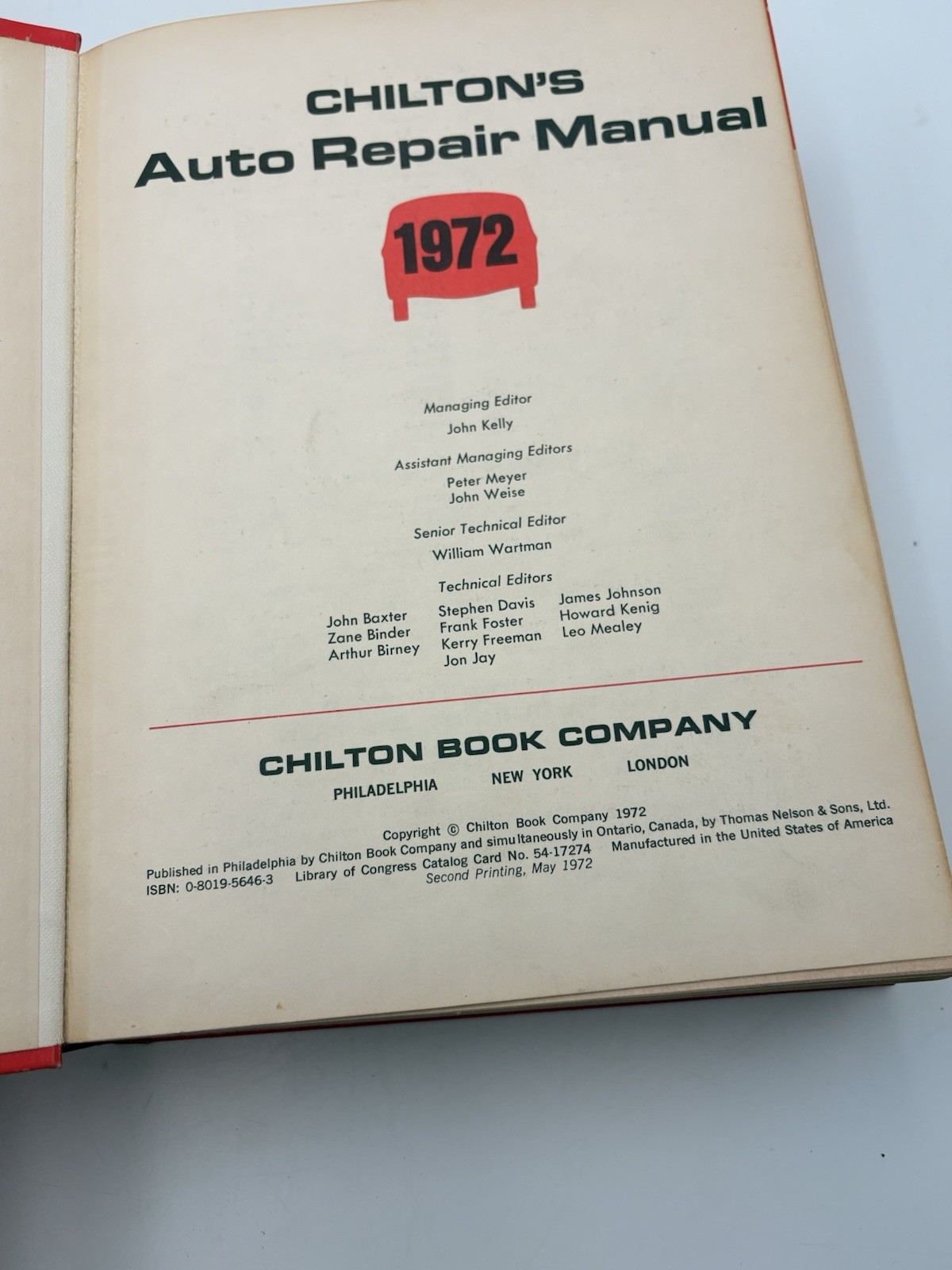 Chilton&rsquo;s Auto Repair Manual 1972 American Cars 1965-72 Illustrated