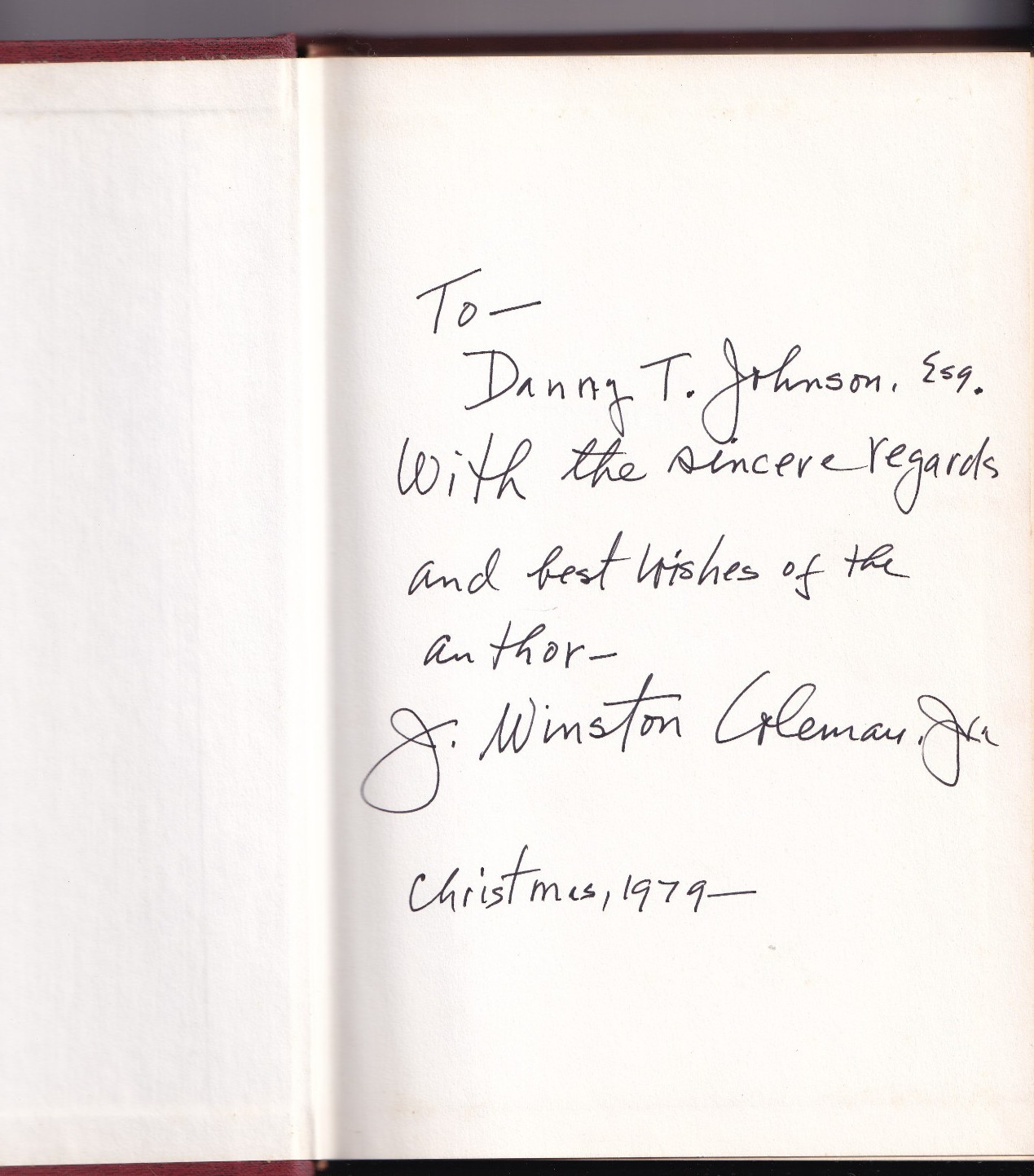 Sketches of Kentucky&rsquo;s Past (HB, 1979, signed, 254 pages) by J. Winston, Jr.