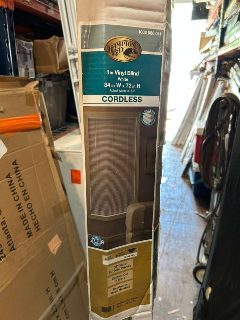 Hampton Bay Cordless Blackout Mini Blind Vinyl White 1&Prime; x 23&Prime; x 48&Prime; 1 Pack