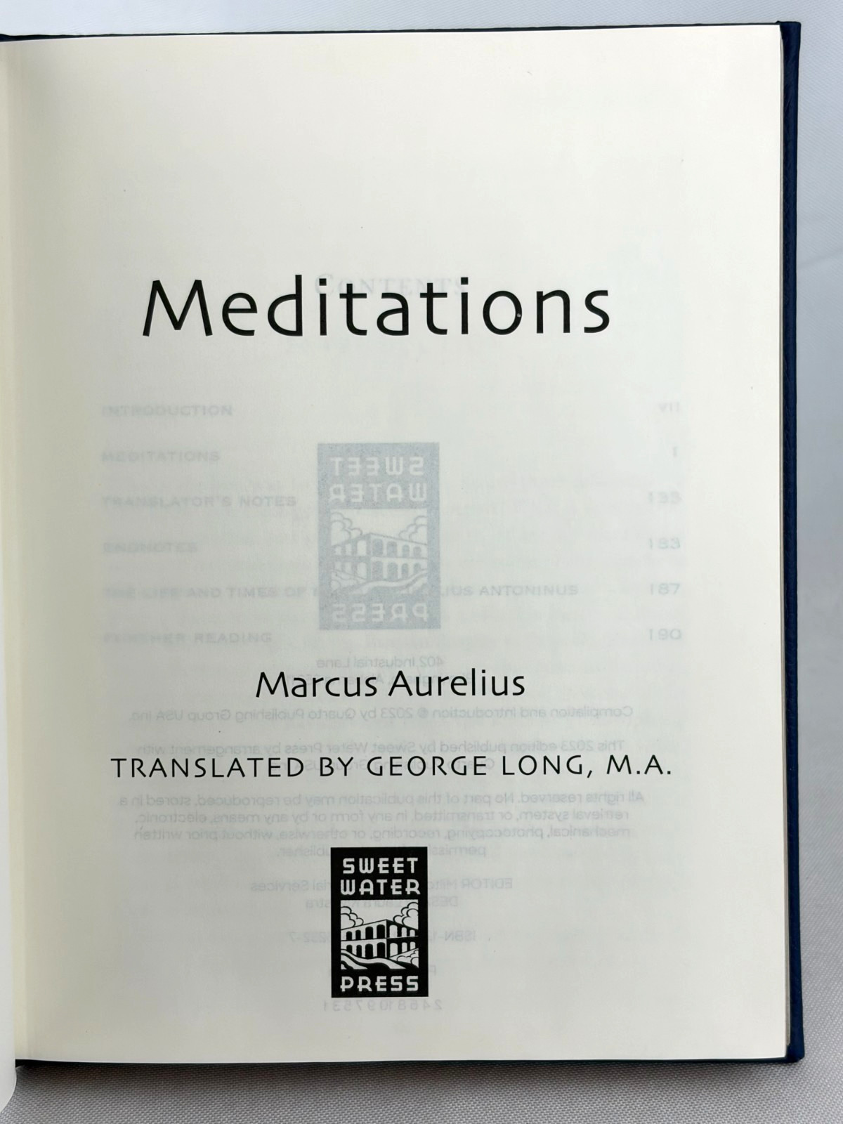 MEDITATIONS Marcus Aurelius (8&Prime;x6&Prime;) George Long Deluxe Faux Leather Bound Gilded