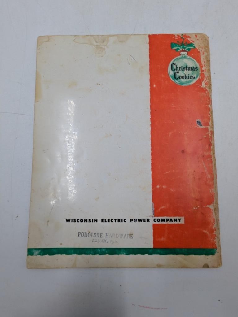 1954 WE Energies Cookie Book Wisconsin Electric Christmas Cooky Recipe Book A