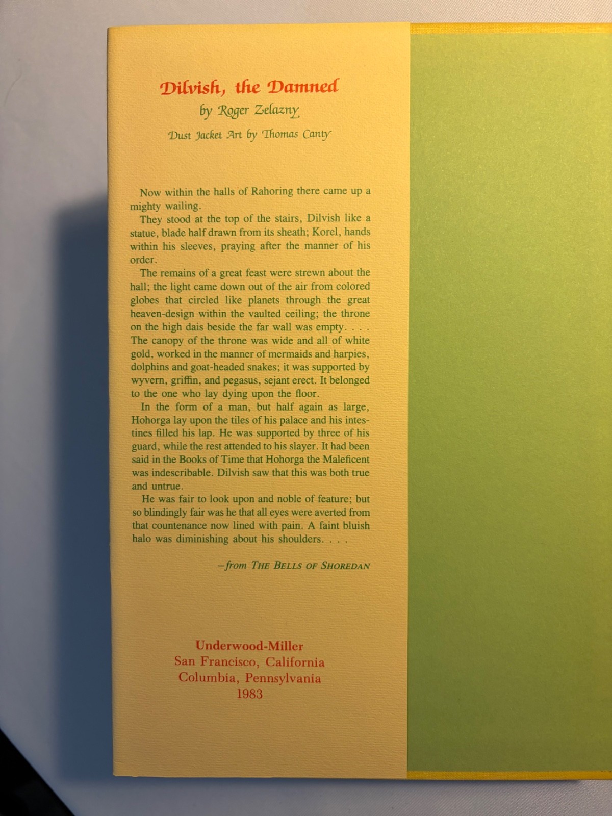 Dilvish, the Damned by Roger Zelazny No. 227 of 333 signed 1st cloth edition