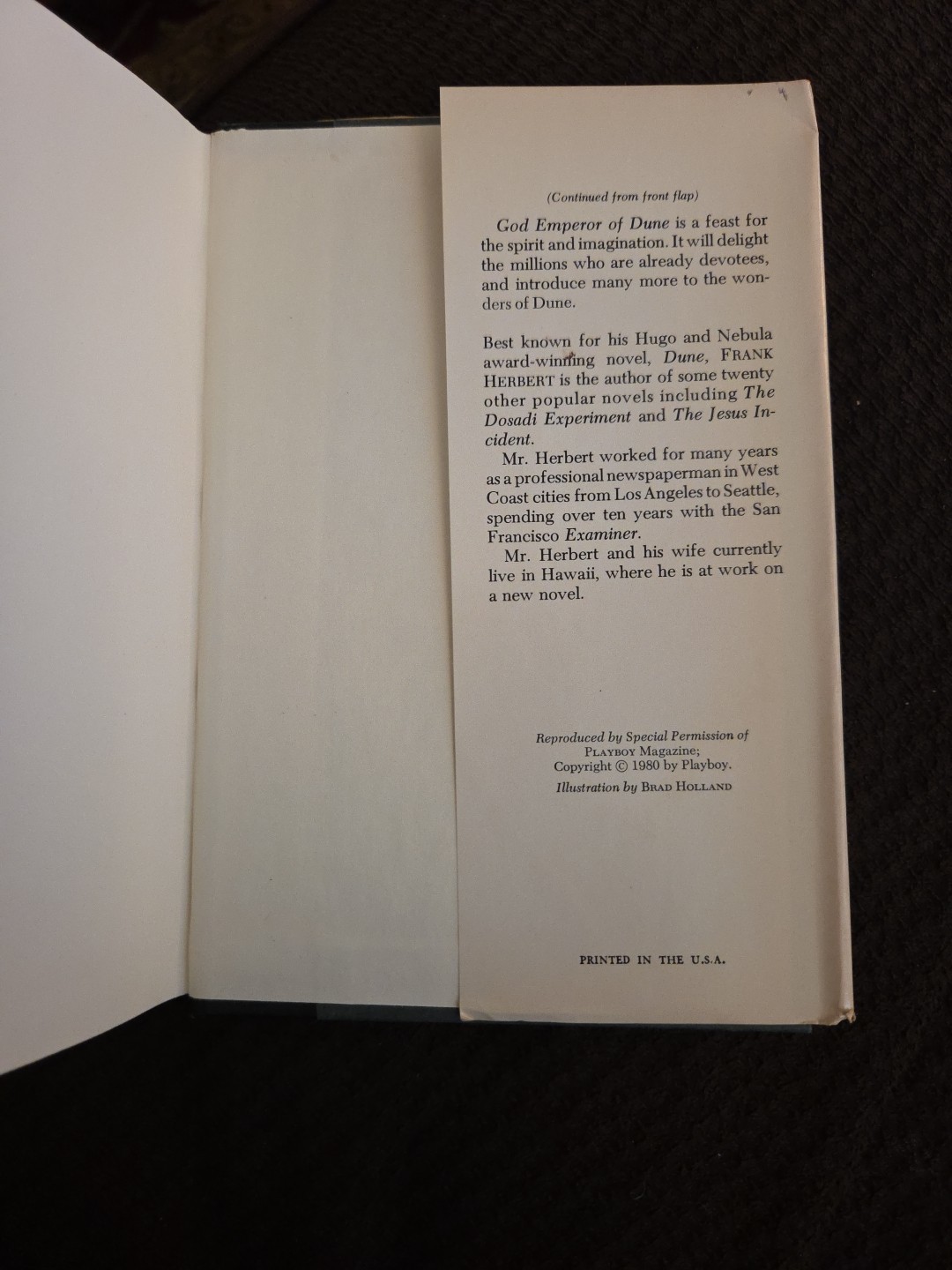 God Emperor of Dune Frank Herbert 1981 HC/DJ Book Club Edition BCE