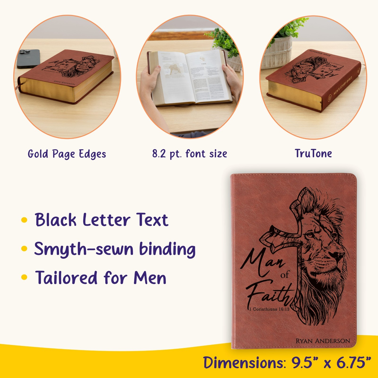 Personalized Bible for Men, ESV Men&rsquo;s Study Bible, Bible for Men Name Engraved