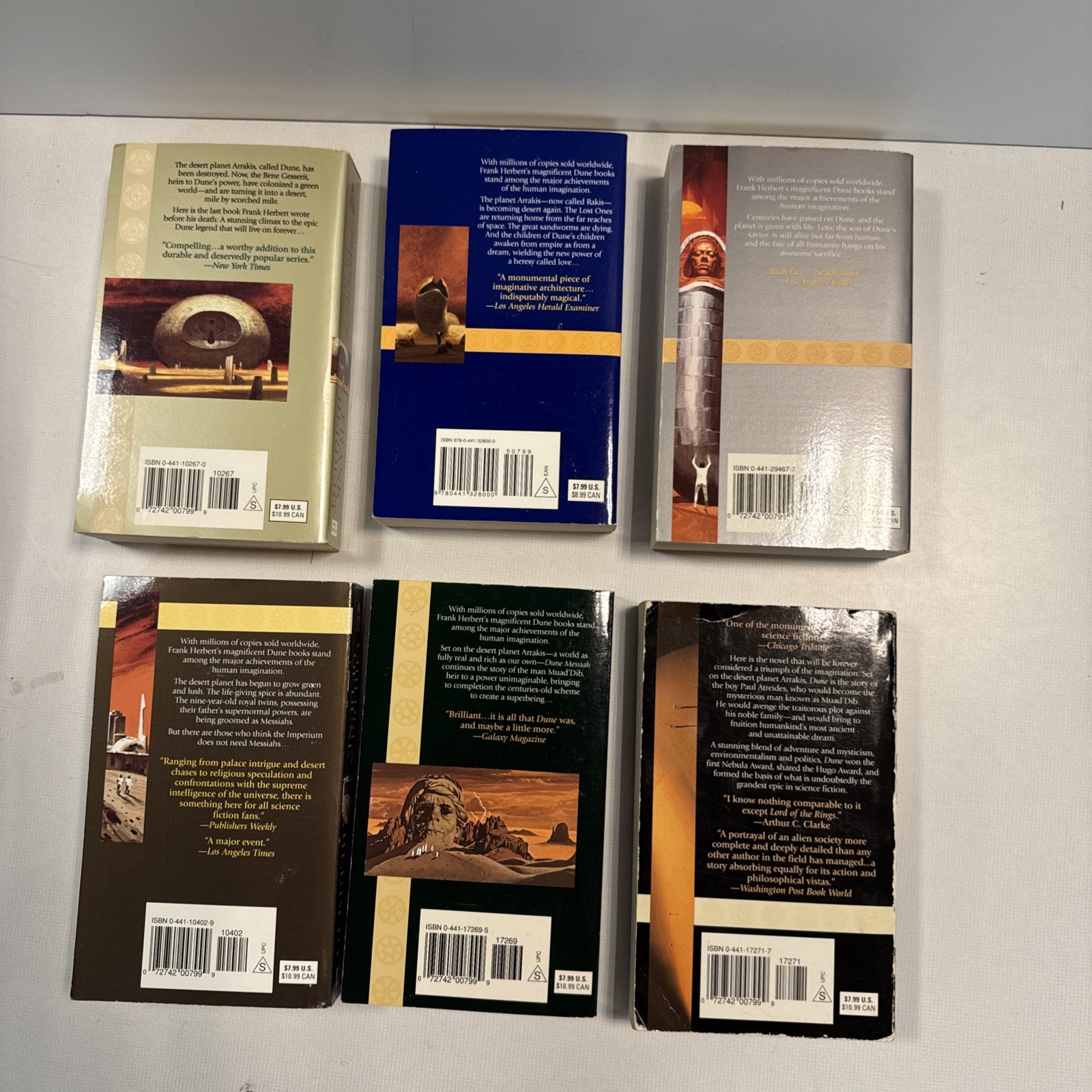 Complete DUNE Original Ace Series By Frank Herbert Books #1-6 Lot Paperback Set