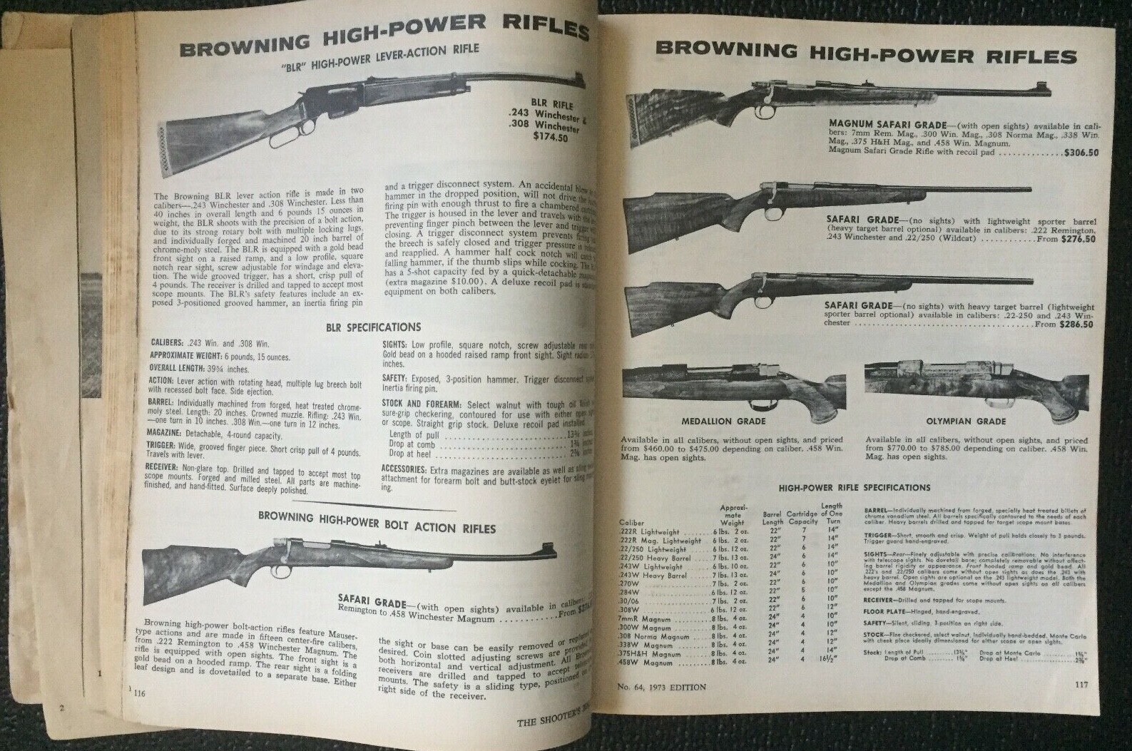 THE SHOOTER&rsquo;S BIBLE #64 1973 ED. HUNTING GUNS & ACCESSORIES CATALOG 576 PAGES