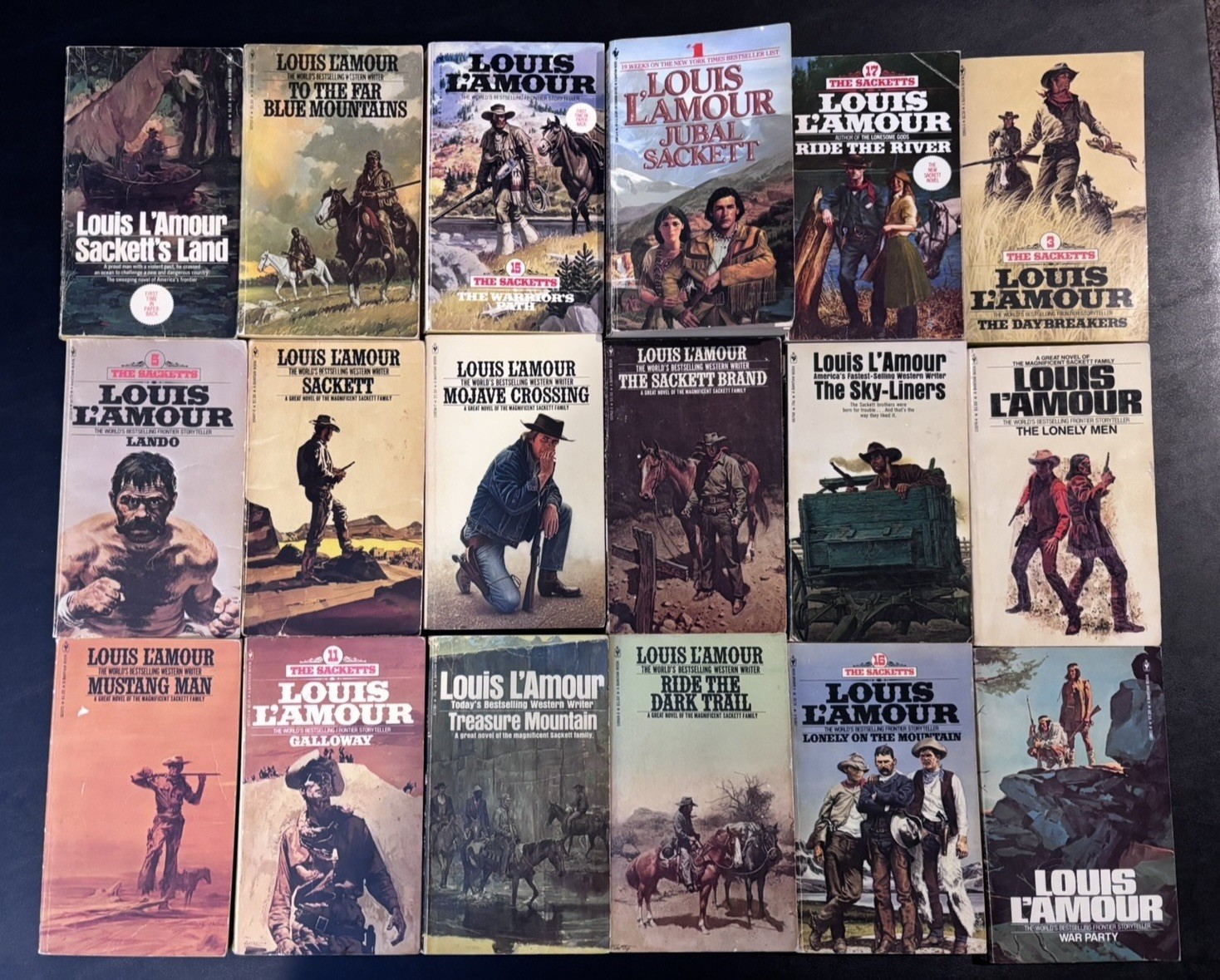 LOUIS L&rsquo;AMOUR Complete 18 Book SACKETTS Series Vintage WESTERNS only $4 each!!