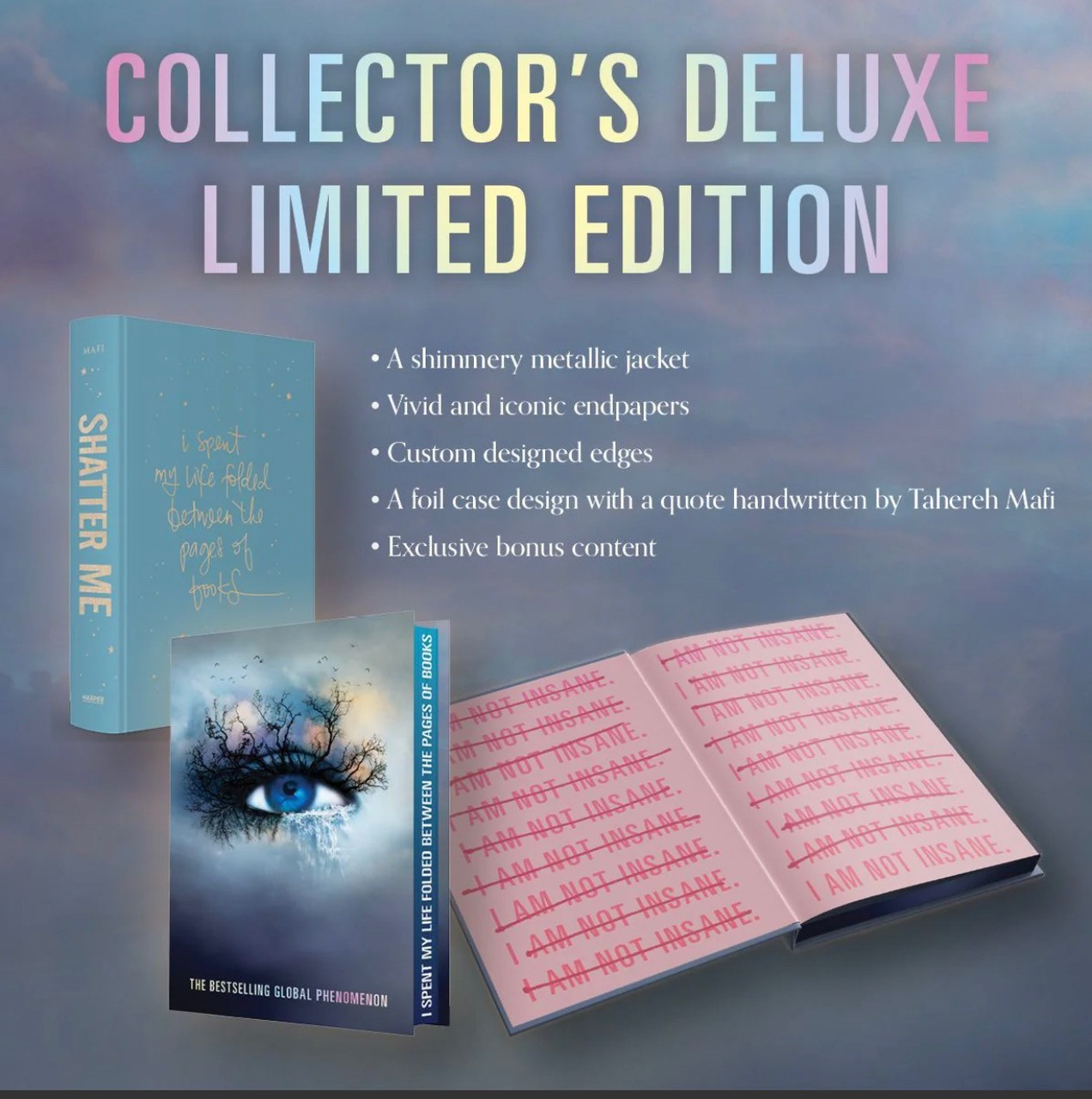 SIGNED Shatter Me Tahereh Mafi COLLECTOR&rsquo;S DELUXE LIMITED EDITION HC ~ Stenciled