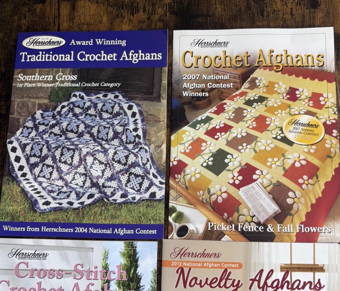Herrschners Novelty Tunisian Crochet Afghans Pattern Bundle Set of 5 Craft Books